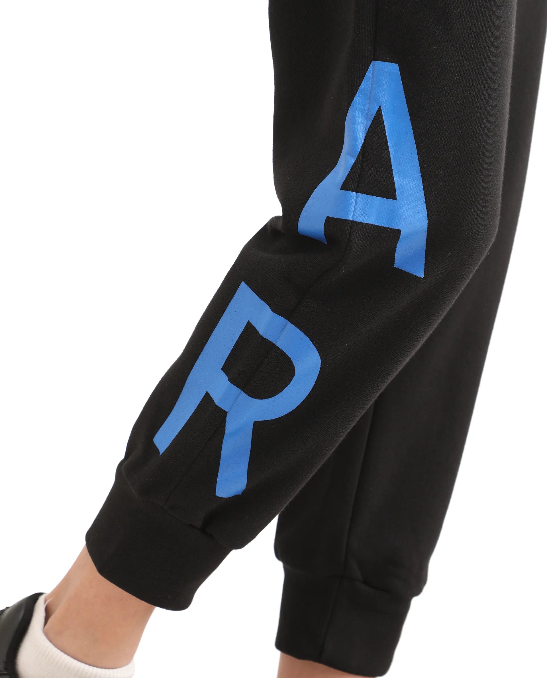 Rare Ones Kids Draw-B Black Cotton Drawstring Regular Fit Trackpant