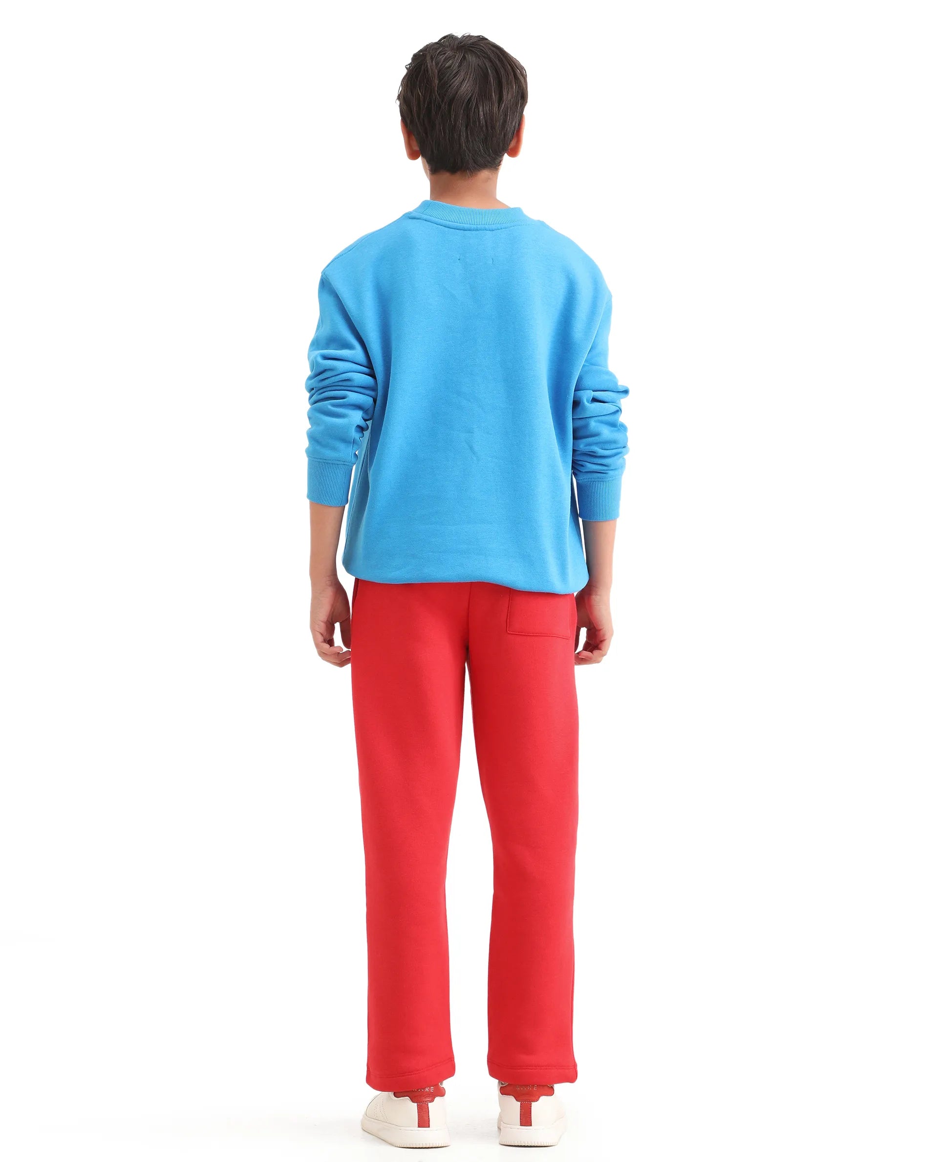 Rare Ones Kids Fabio-B Dark Red Cotton Blend Drawstring Closure Hd Print Straight Fit Trackpant