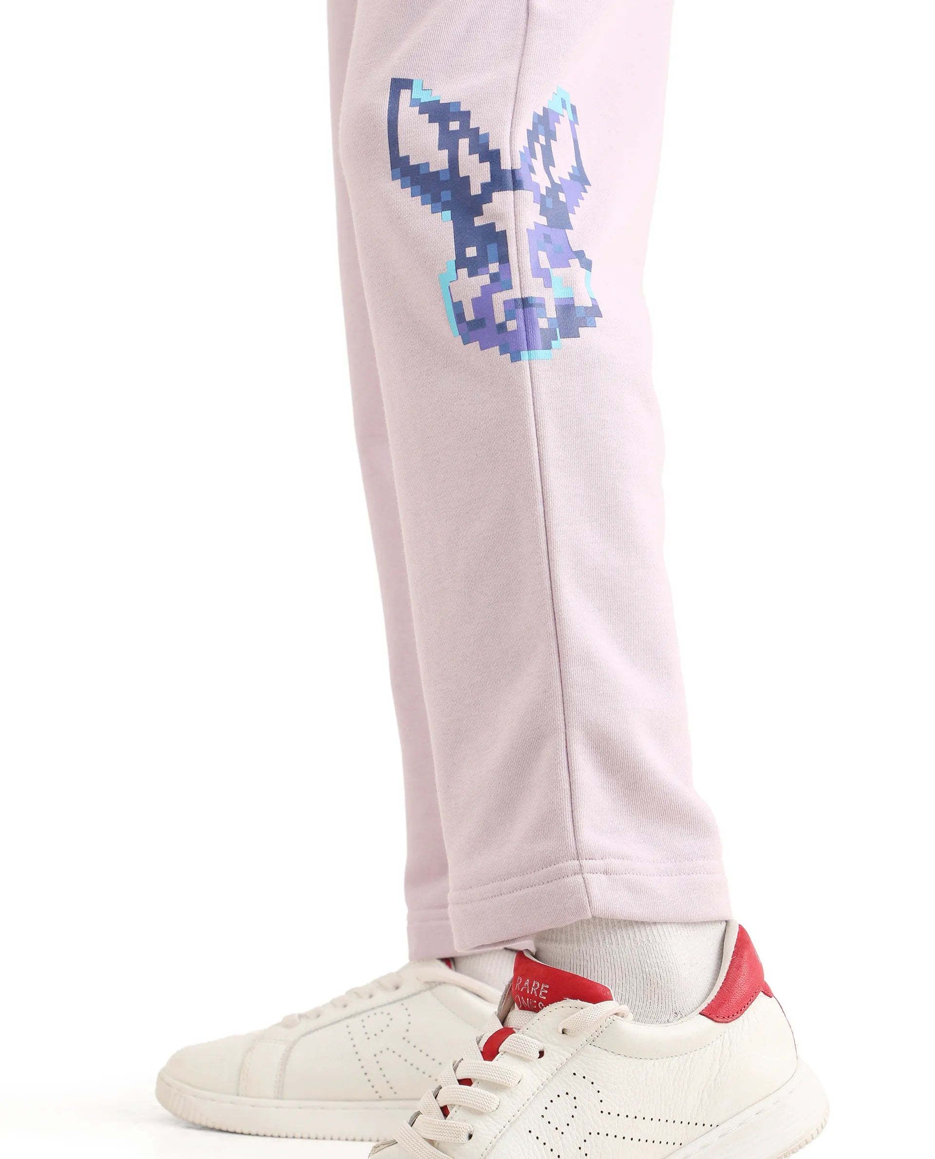 Rare Ones Kids Iver-B Pastel Purple Cotton Blend Drawstring Straight Fit Trackpant