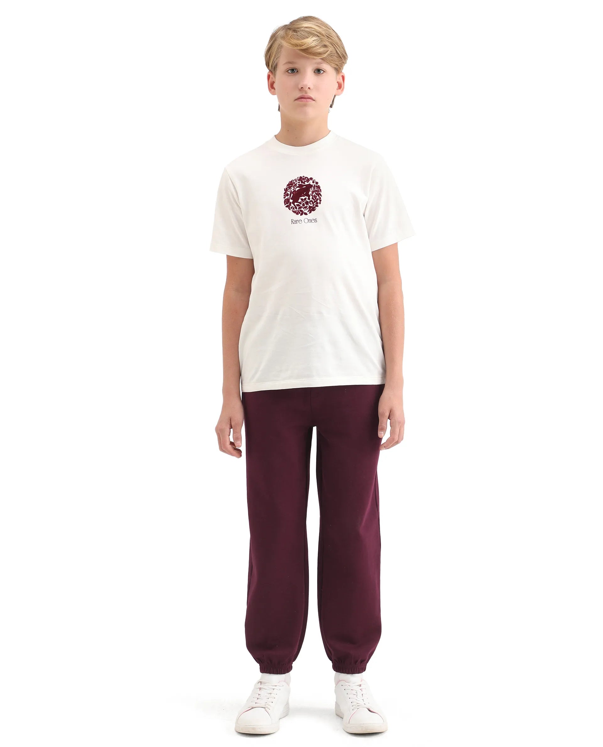 Rare Ones Kids Rune-B Dark Maroon Cotton Blend Drawstring Closure Solid Jogger Fit Trackpant