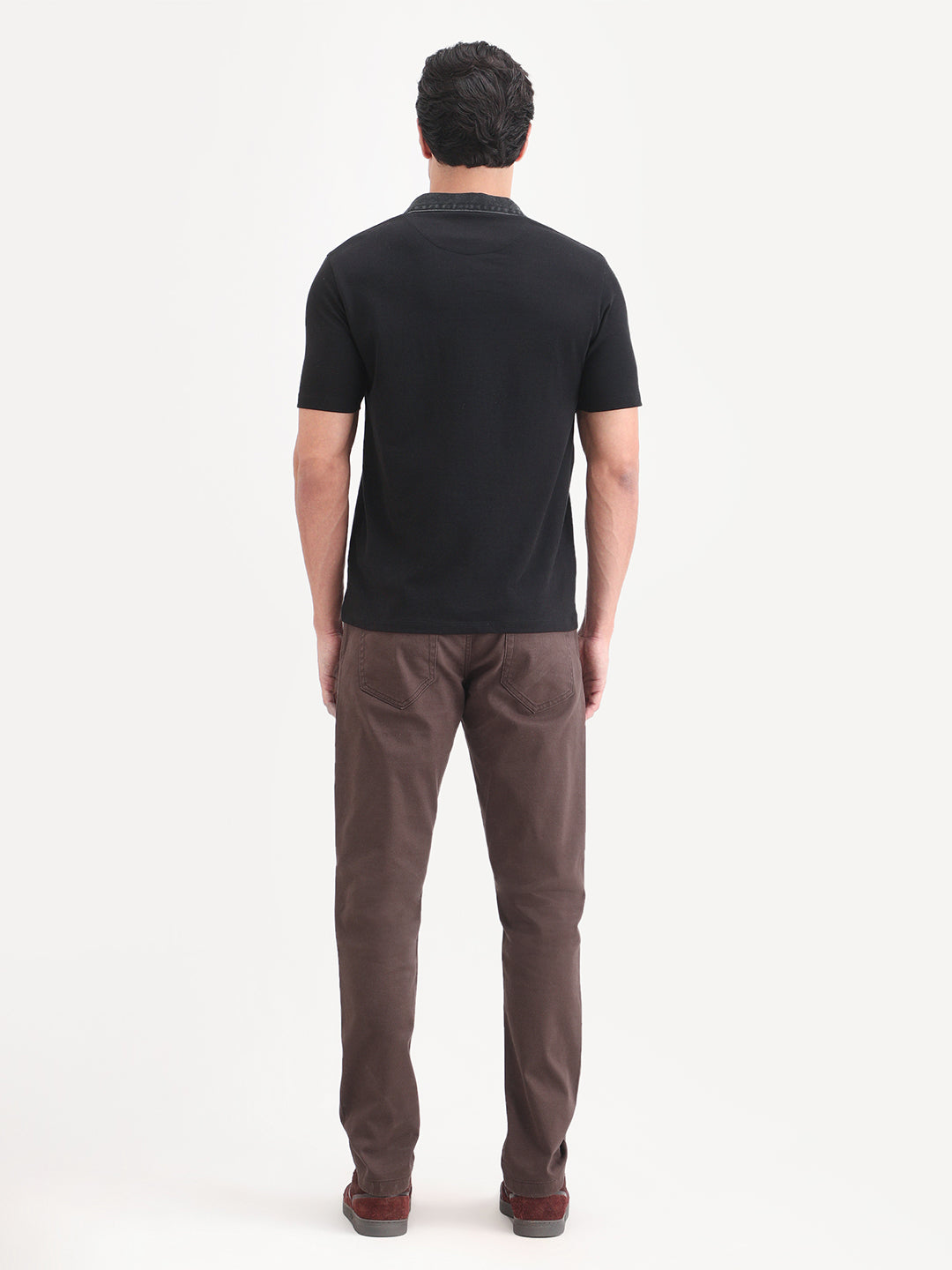 Rare Rabbit Men's Spoke-Ss26 Brown Cotton Blend Fabric Regular Fit Plain Trouser
