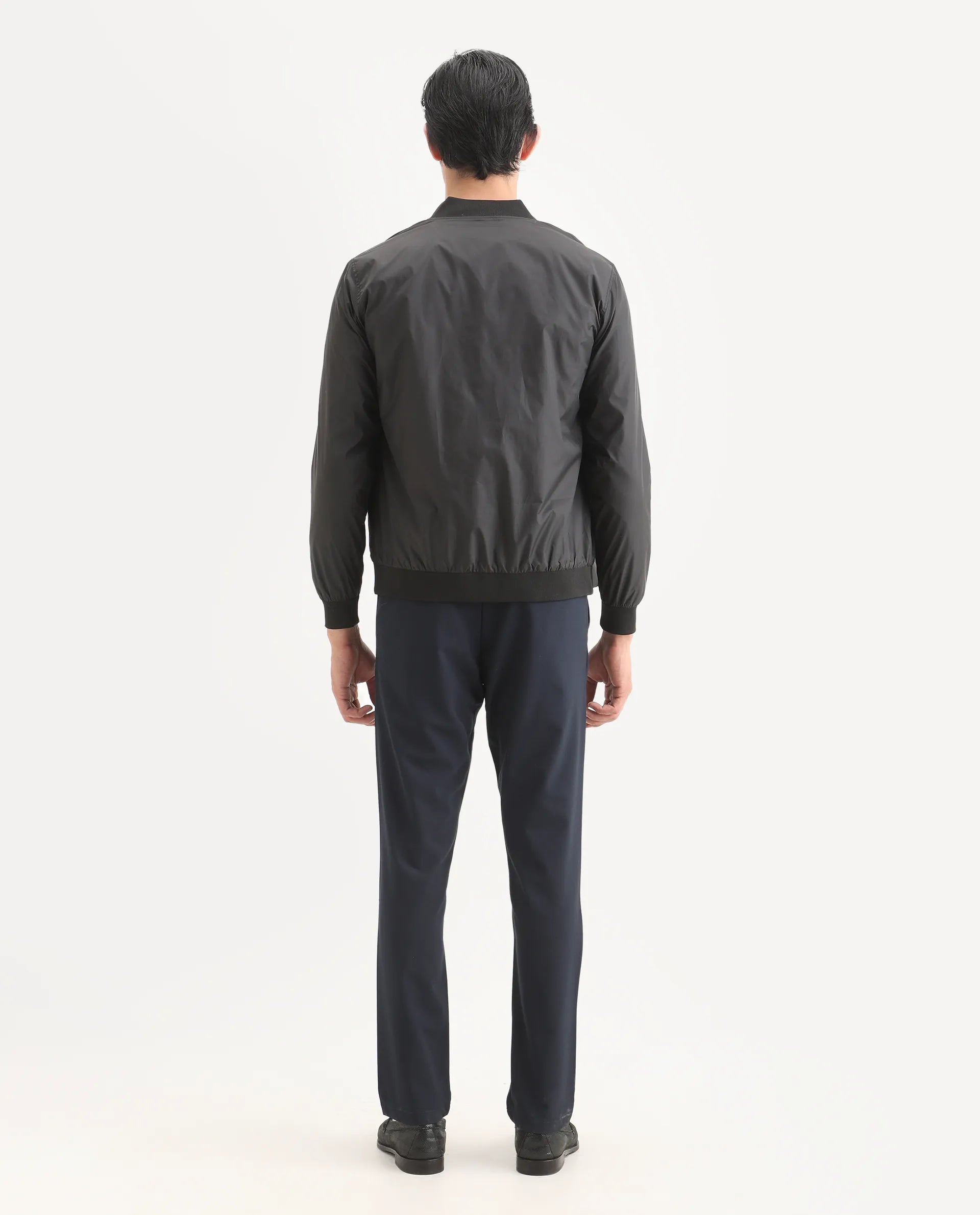 Rare Rabbit Men's Travel-Ss26 Navy Polyester Fabric Button And Zip Closure Closure Plain Trouser