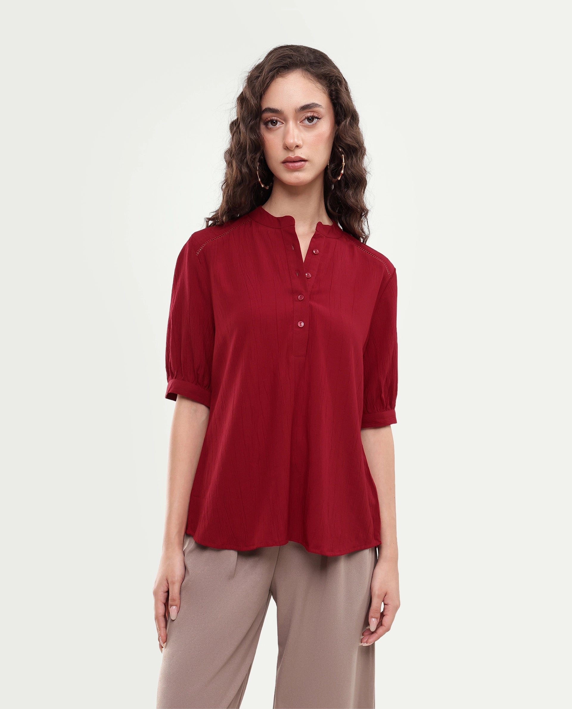 Rareism Women's Elane Red Ct Plain Top