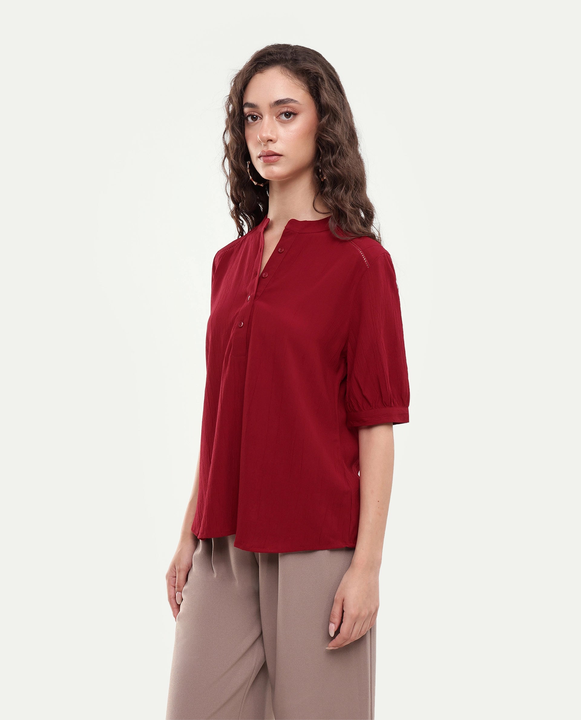 Rareism Women's Elane Red Ct Plain Top