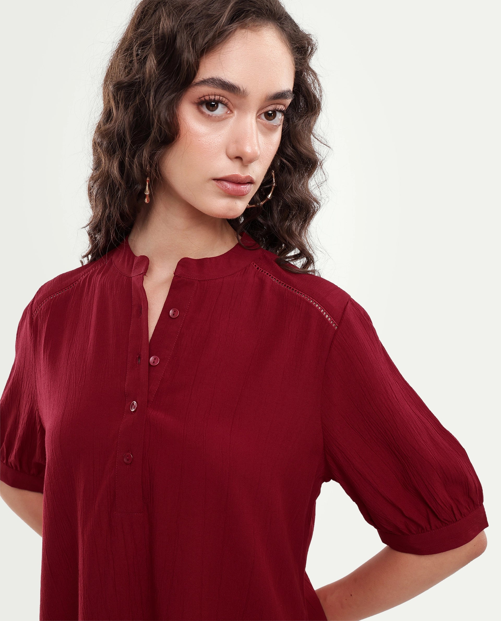 Rareism Women's Elane Red Ct Plain Top