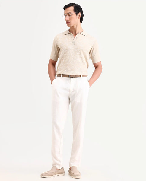 Buy Par - Beige Floral Print Regular Polo| Rare Rabbit