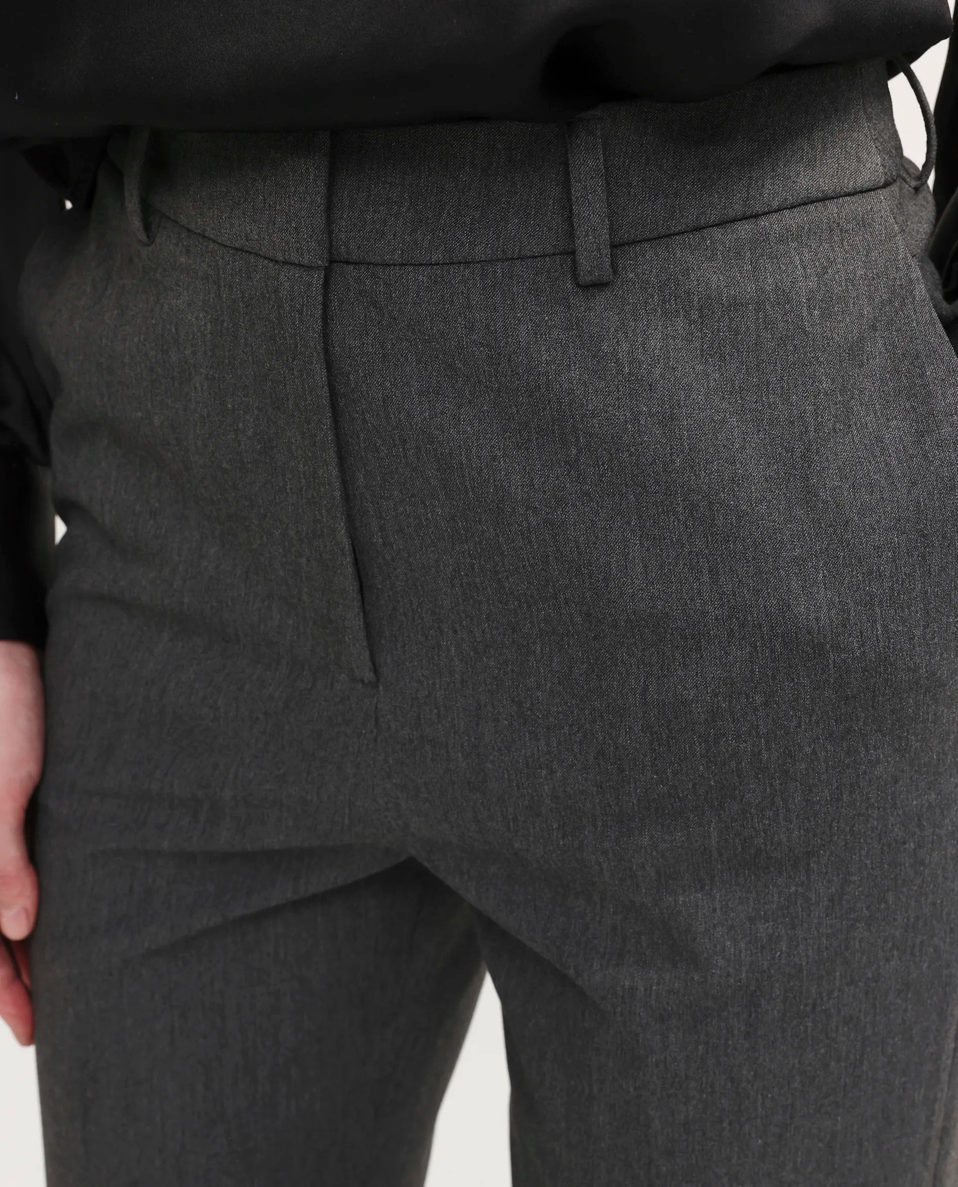 Rareism Women's Paper Grey Viscose Blend Fabric Tapered Plain Trouser