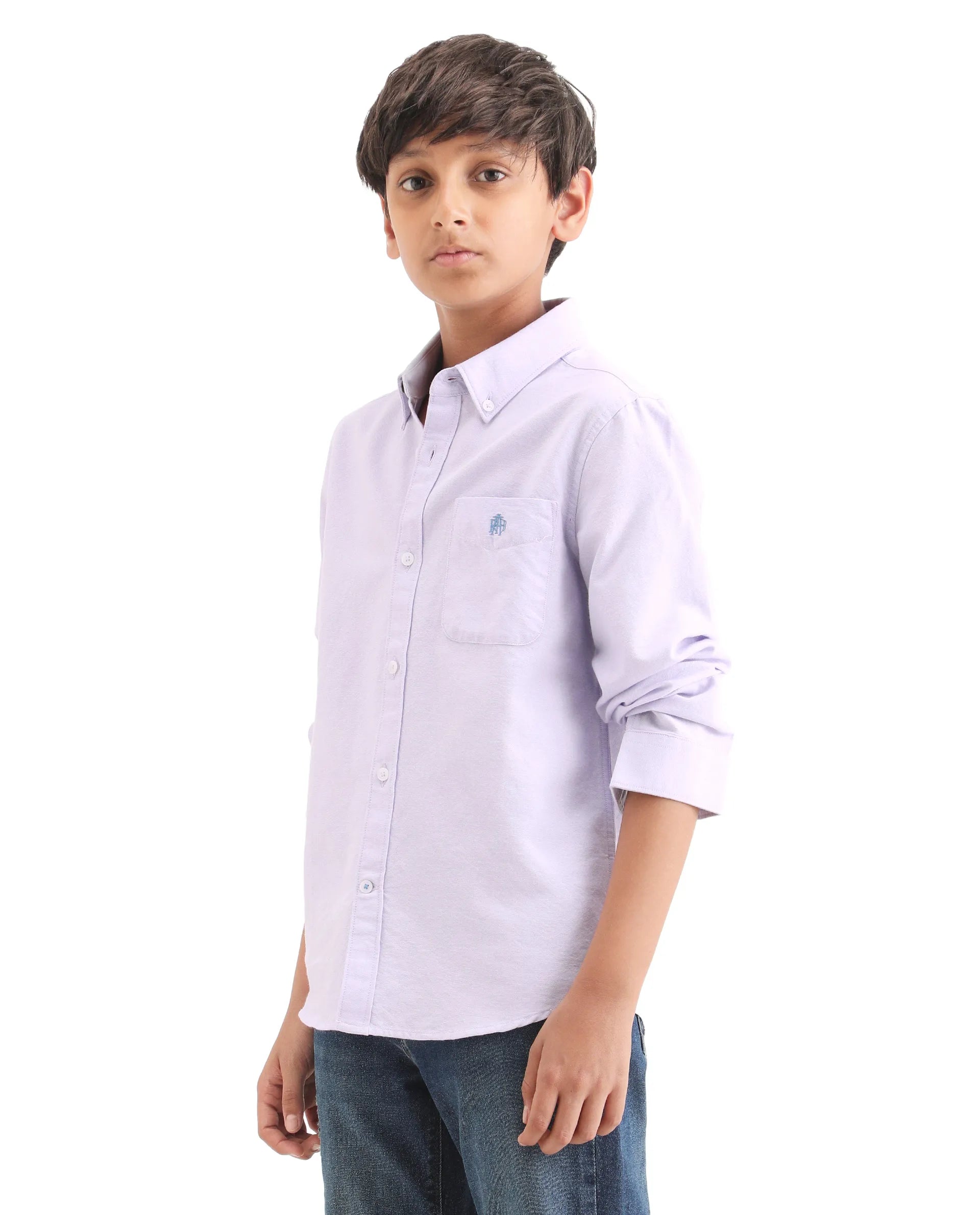 Rare Ones Kids Jac-26 Light Purple Cotton Button Closure Regular Fit Shirt
