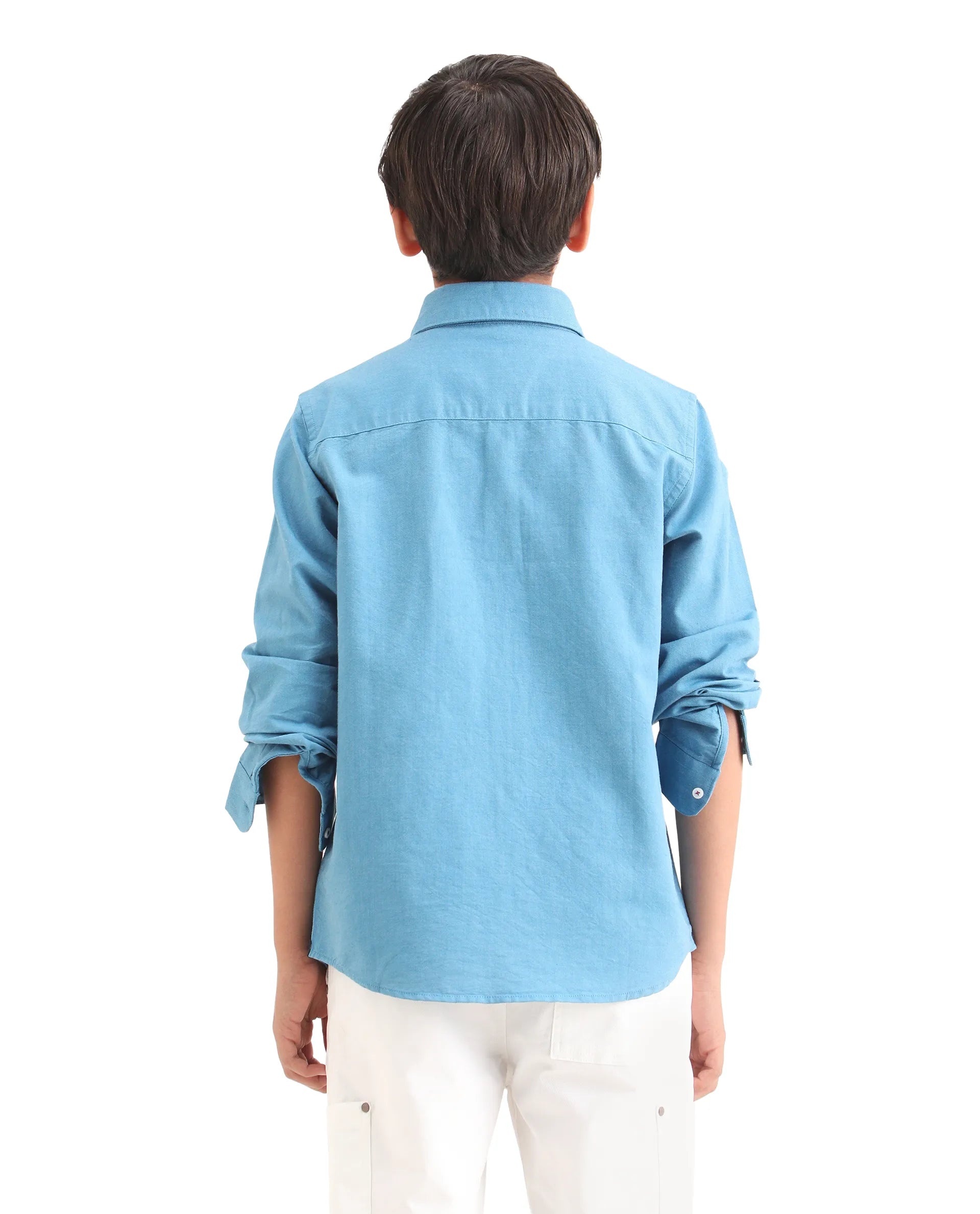 Rare Ones Kids Jac-26 Blue Cotton Button Closure Regular Fit Shirt