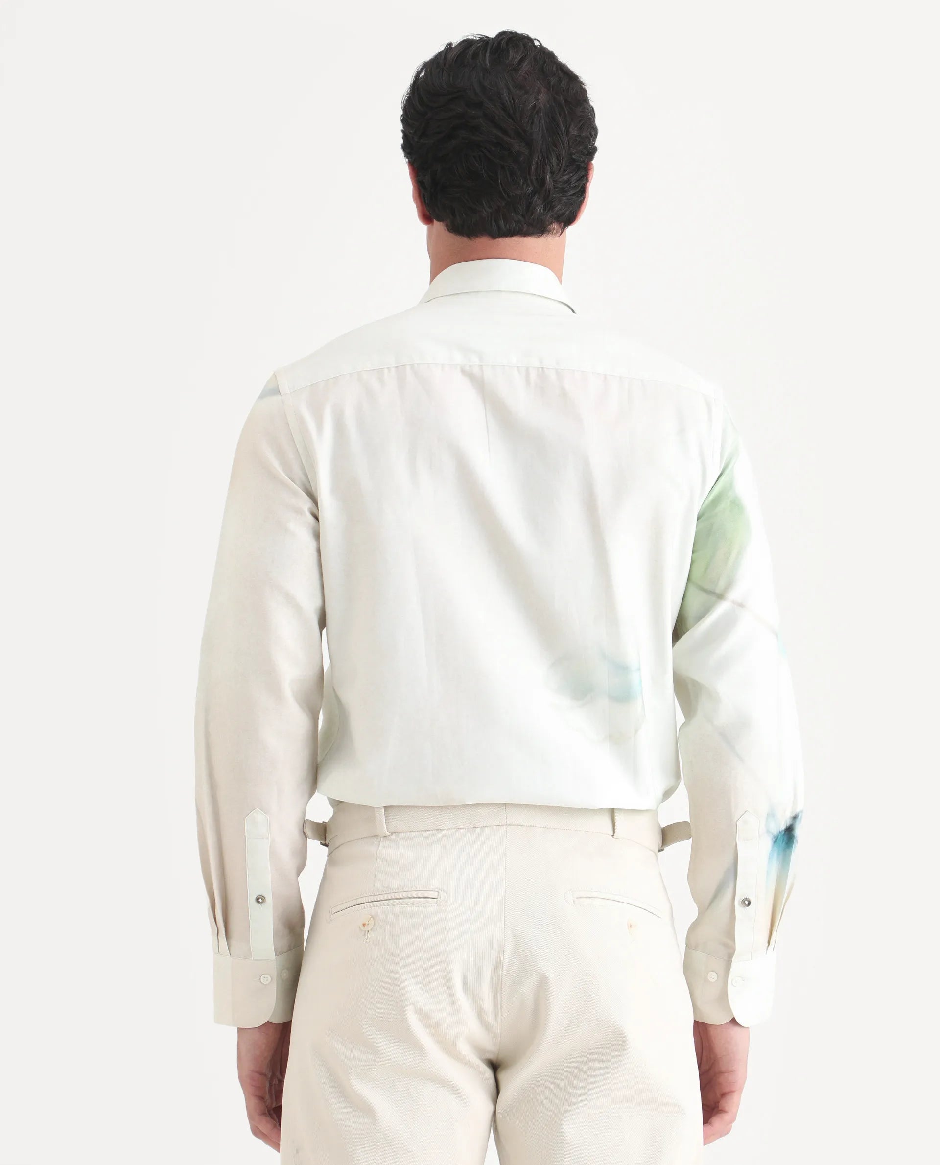 Rare Rabbit Men's Jono Off White Cotton Full Sleeve Spread Collar Regular Fit Floral Print Shirt