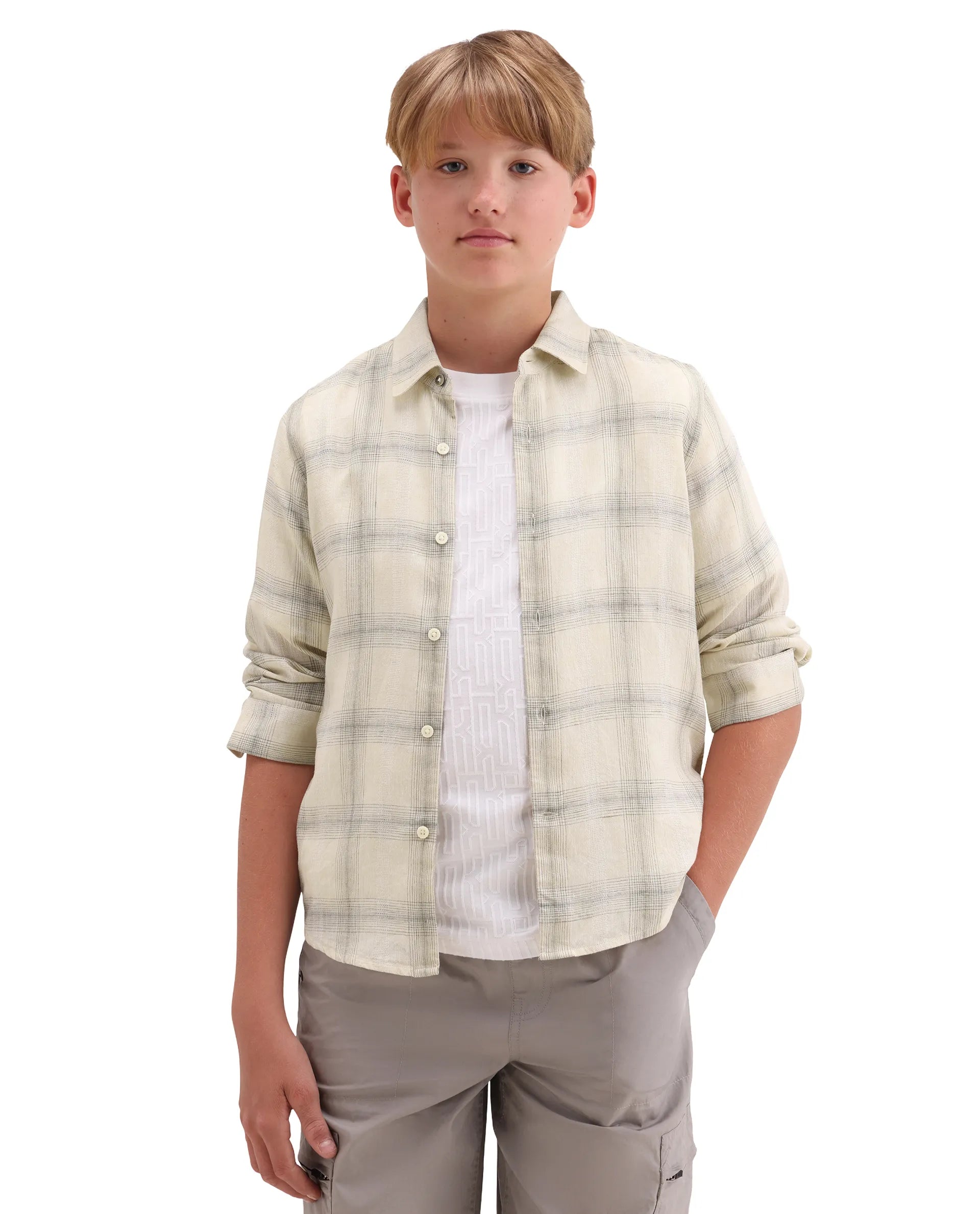 Rare Ones Kids Pinge-26K Pink Cotton Blend Button Closure Regular Fit Shirt