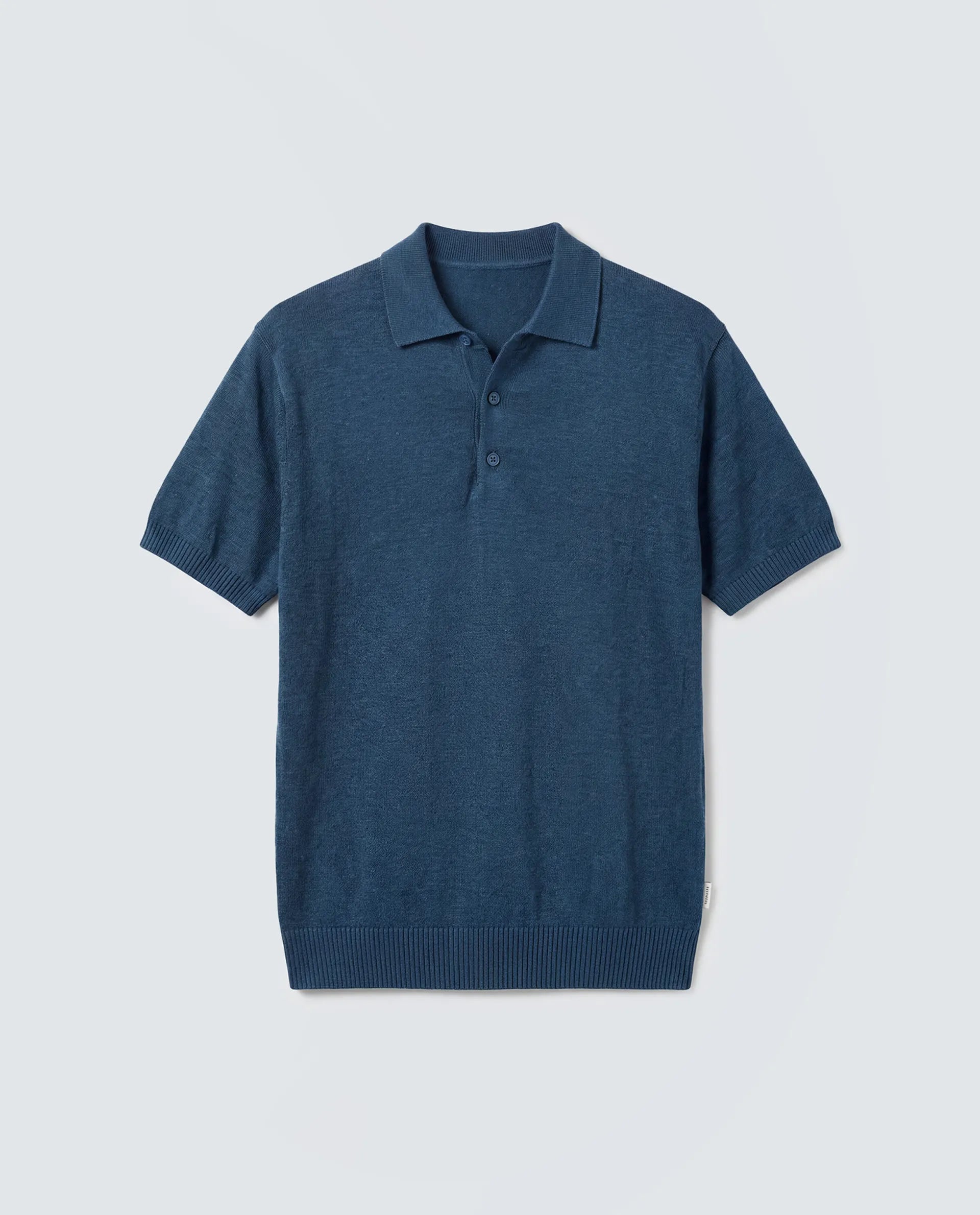 Rare Rabbit Men's Mekko-S26 Dark Teal Linen Blend Fabric Half Sleeve Spread Collar Regular Plain Polo