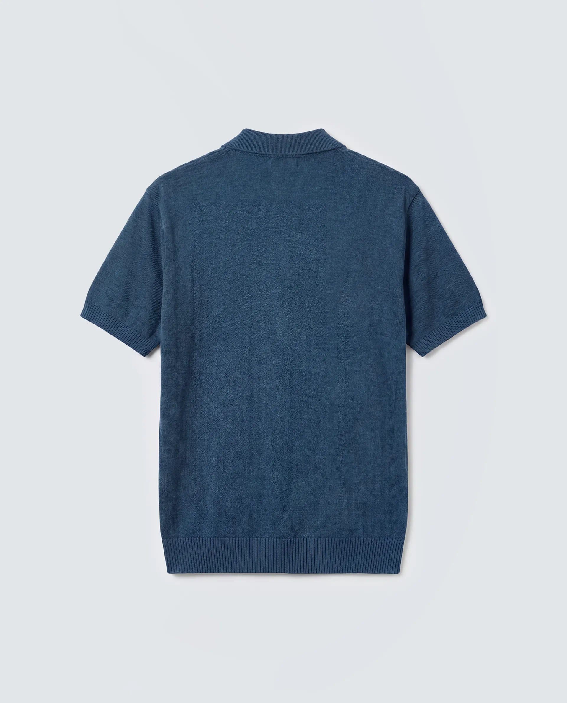 Rare Rabbit Men's Mekko-S26 Dark Teal Linen Blend Fabric Half Sleeve Spread Collar Regular Plain Polo