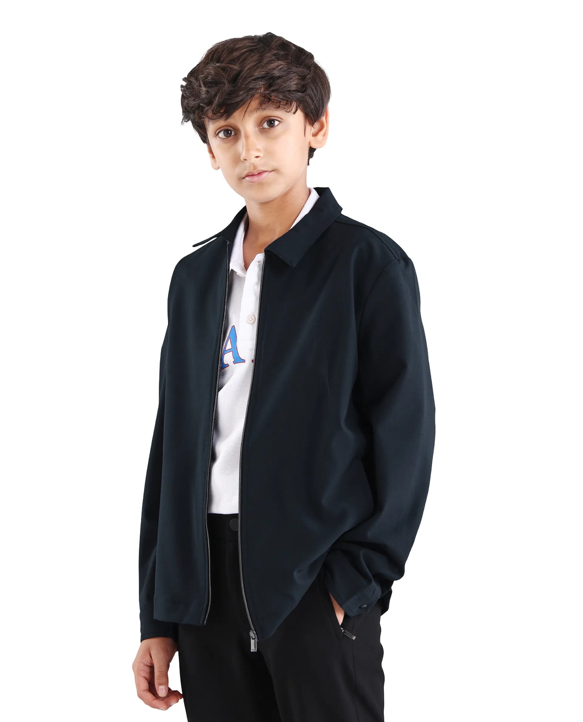 Rare Ones Kids Juan-K 26 Navy Viscose Blend Zipper Closure Regular Fit Shacket