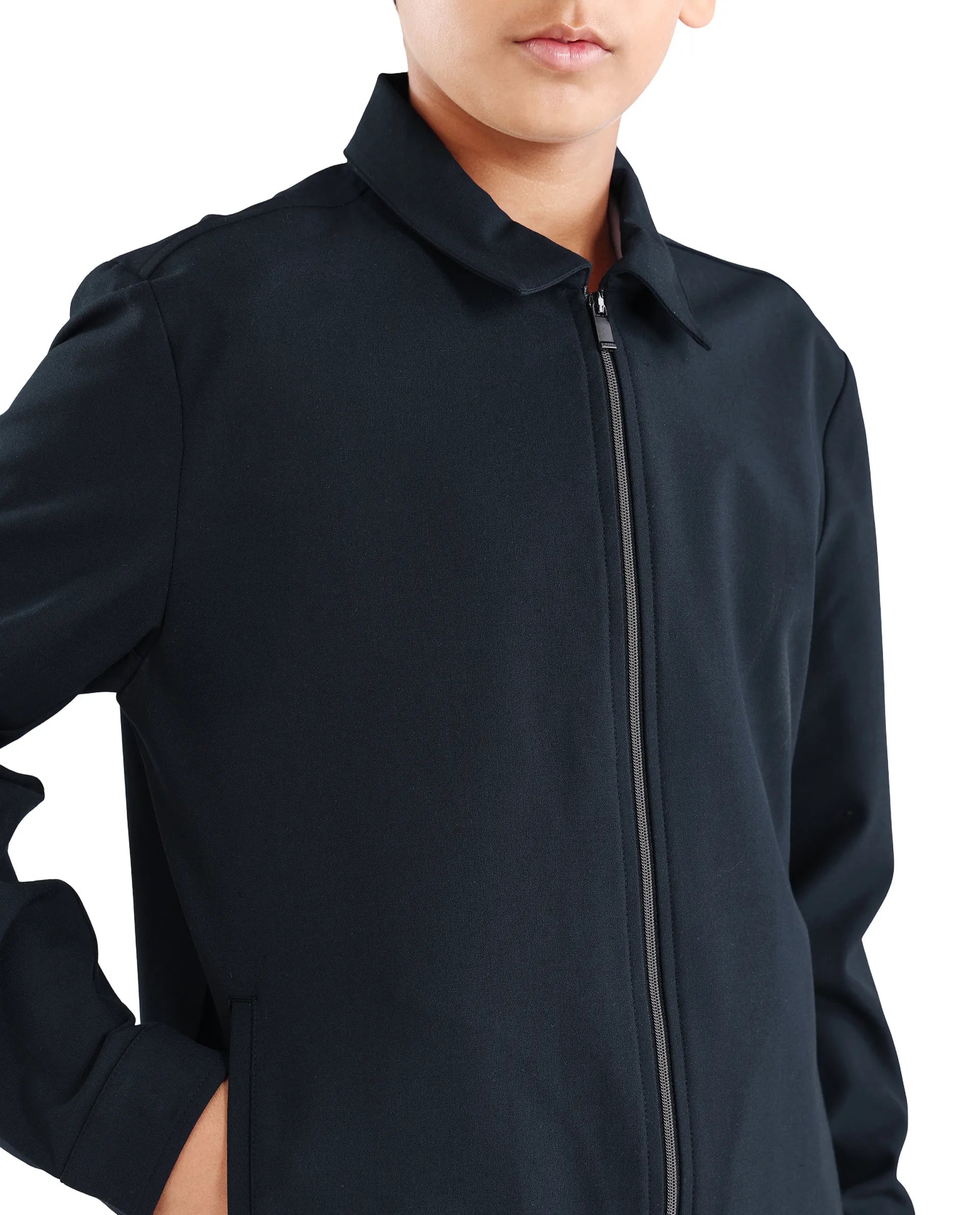 Rare Ones Kids Juan-K 26 Navy Viscose Blend Zipper Closure Regular Fit Shacket