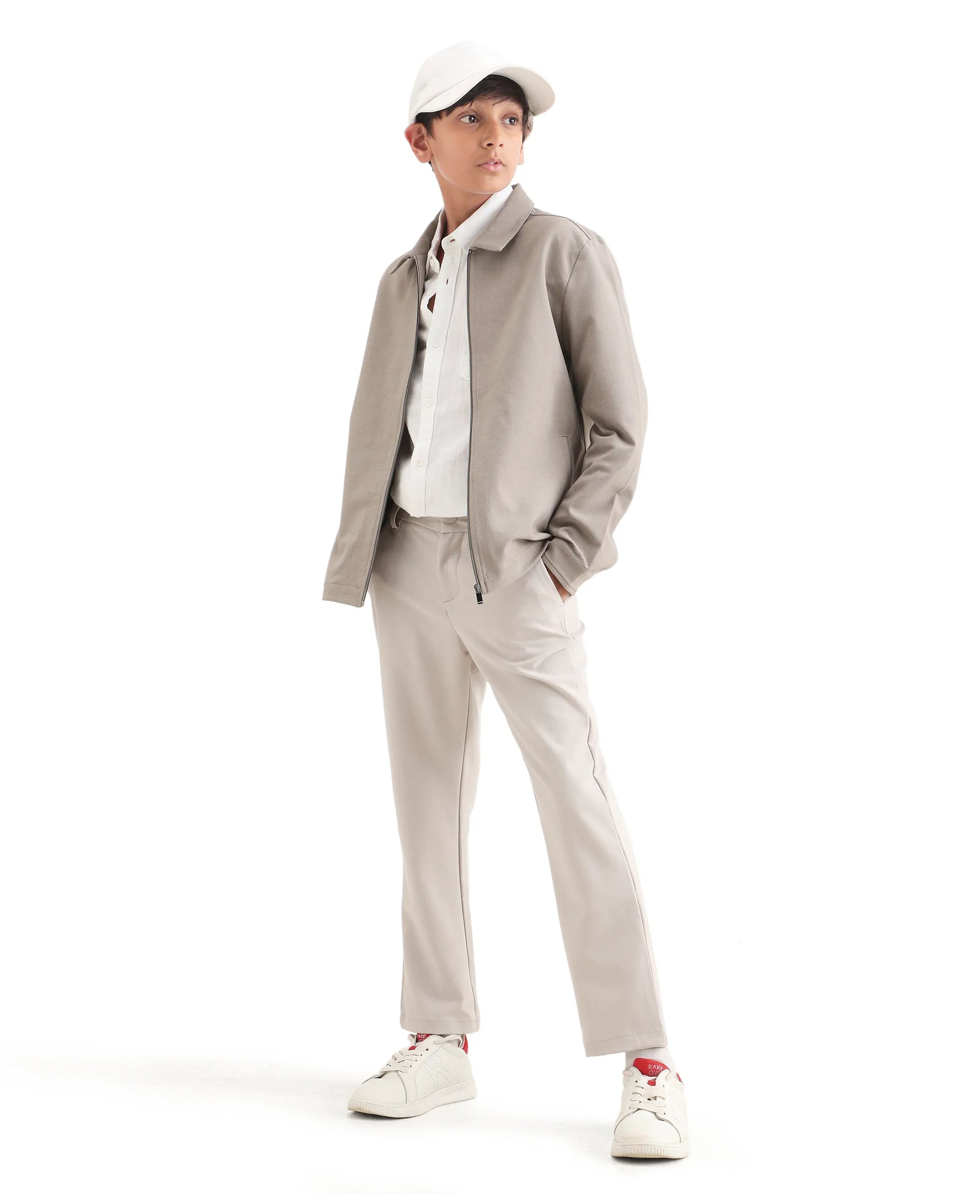 Rare Ones Kids Juan-K 26 Beige Polyester Blend Zipper Closure Regular Fit Shacket