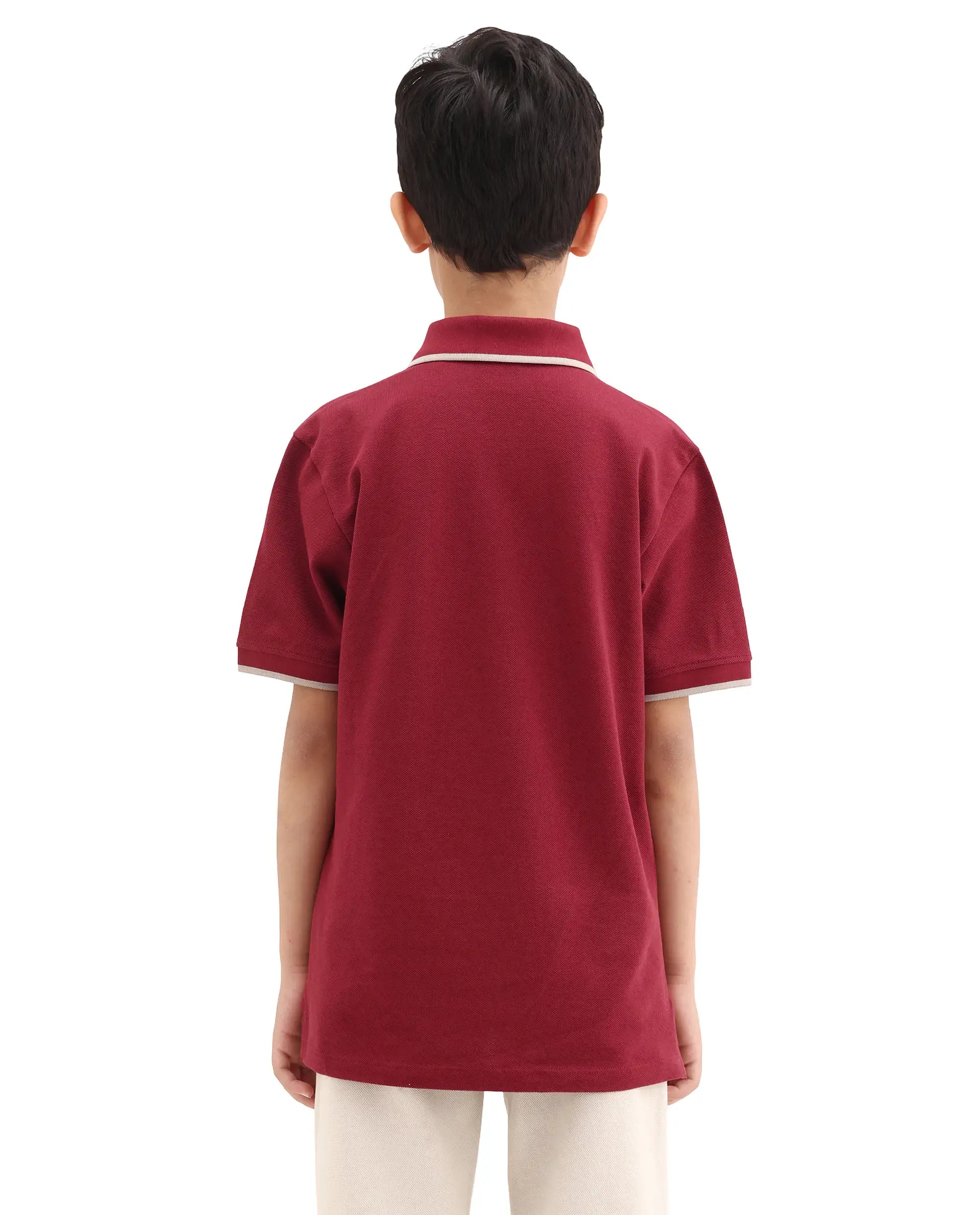 Rare Ones Kids Ford Red Cotton Button Closure Hd Print Regular Fit Polo