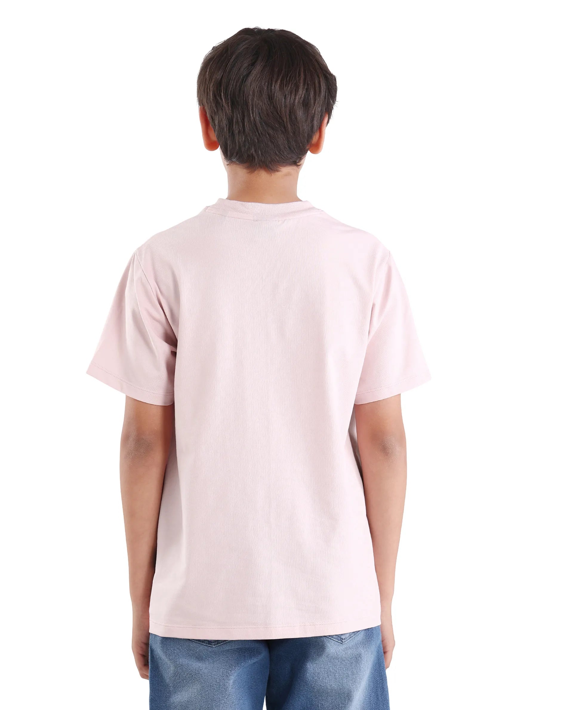 Rare Ones Kids Tregor-K Light Pink Cotton Blend Pull-On Closure Hd Print Regular Fit T-Shirt