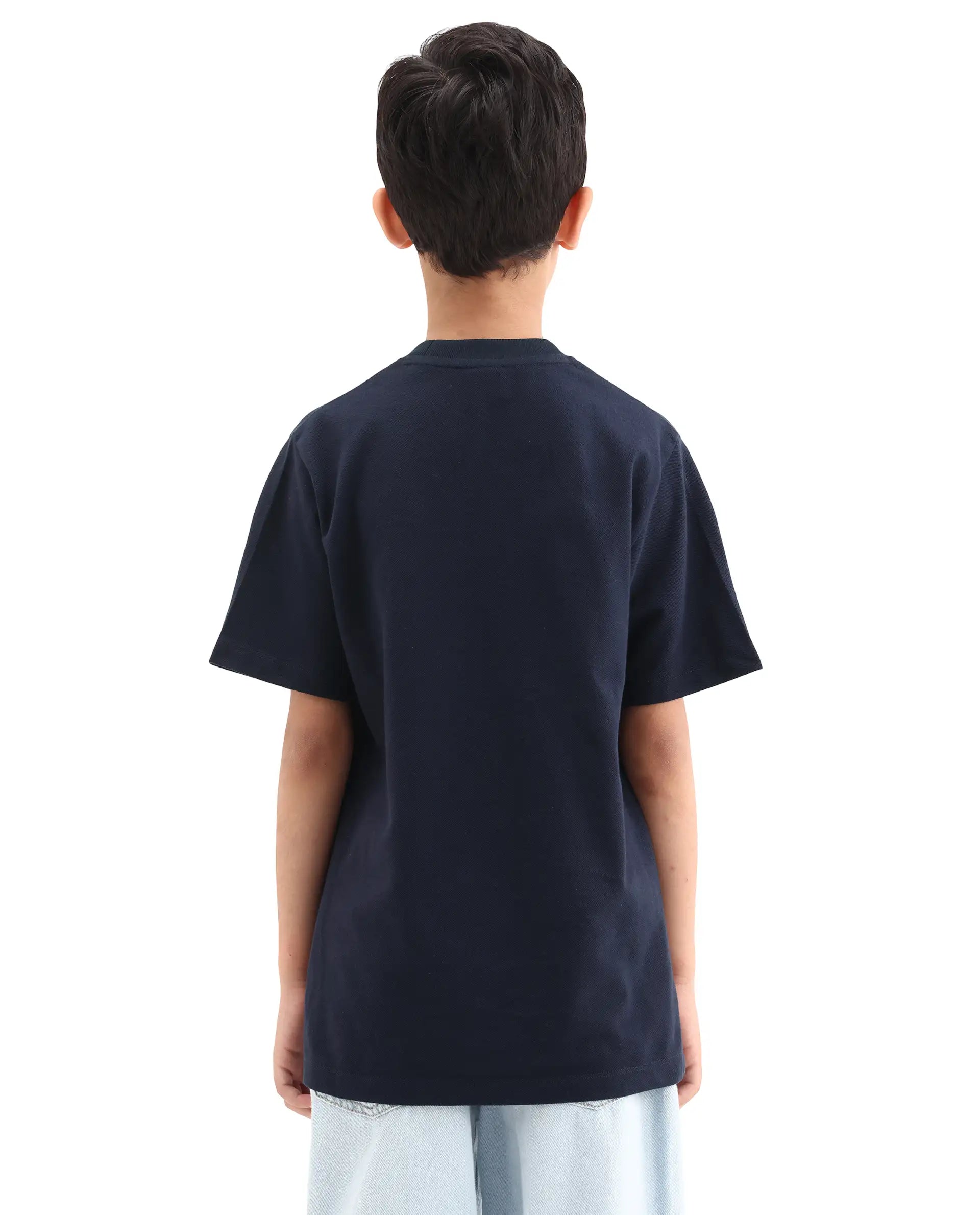 Rare Ones Kids Heros Navy Cotton Blend Fabric Pull-On Closure Hd Print Regular Fit T-Shirt