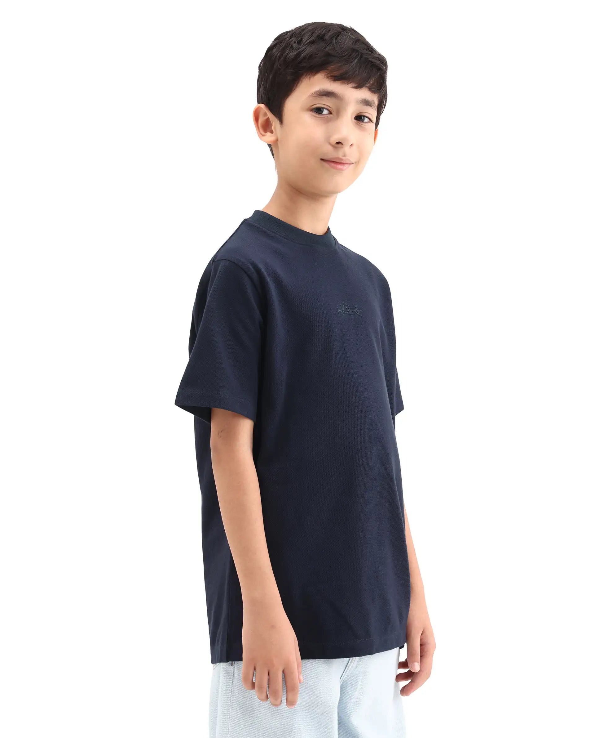 Rare Ones Kids Heros Navy Cotton Blend Fabric Pull-On Closure Hd Print Regular Fit T-Shirt