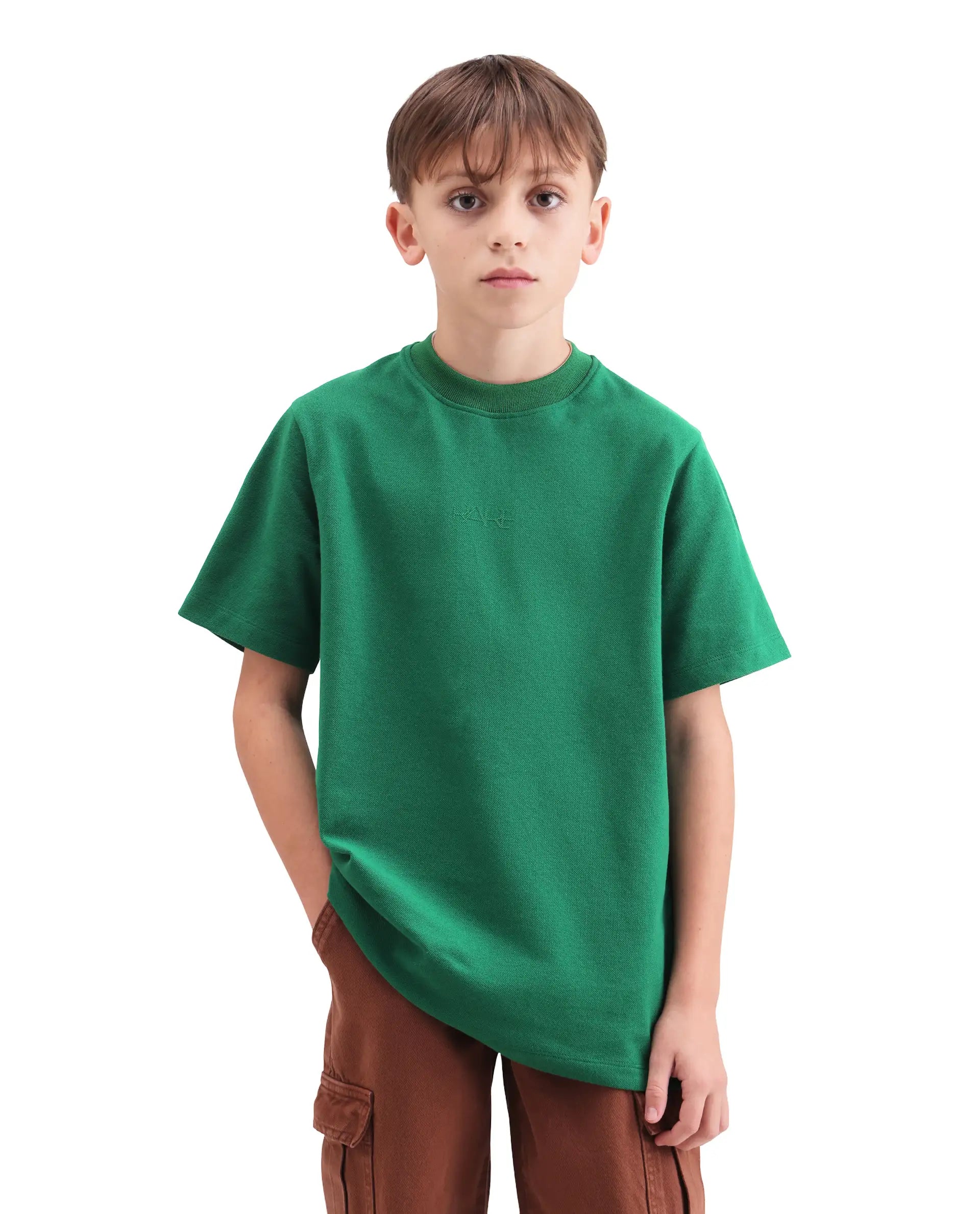 Rare Ones Kids Heros Green Cotton Blend Fabric Pull-On Closure Hd Print Regular Fit T-Shirt