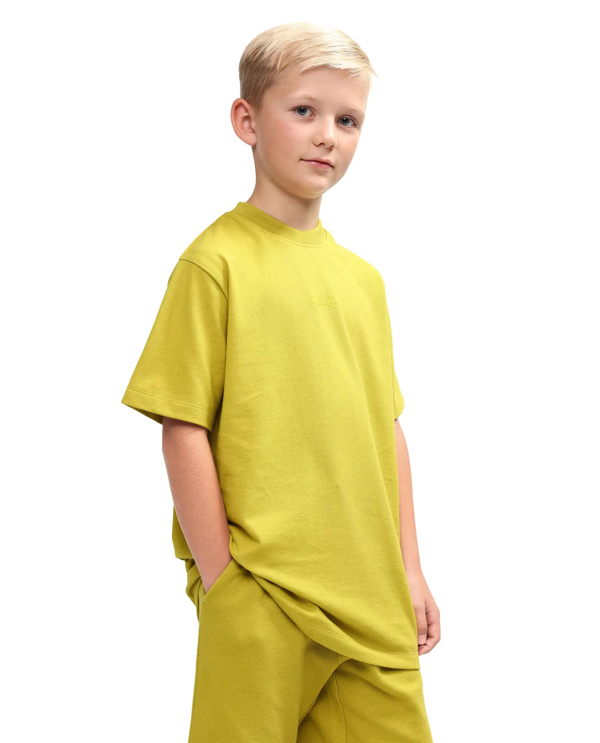 Rare Ones Kids Heros Fluorescent Yellow Cotton Blend Fabric Pull-On Closure Hd Print Regular Fit T-Shirt