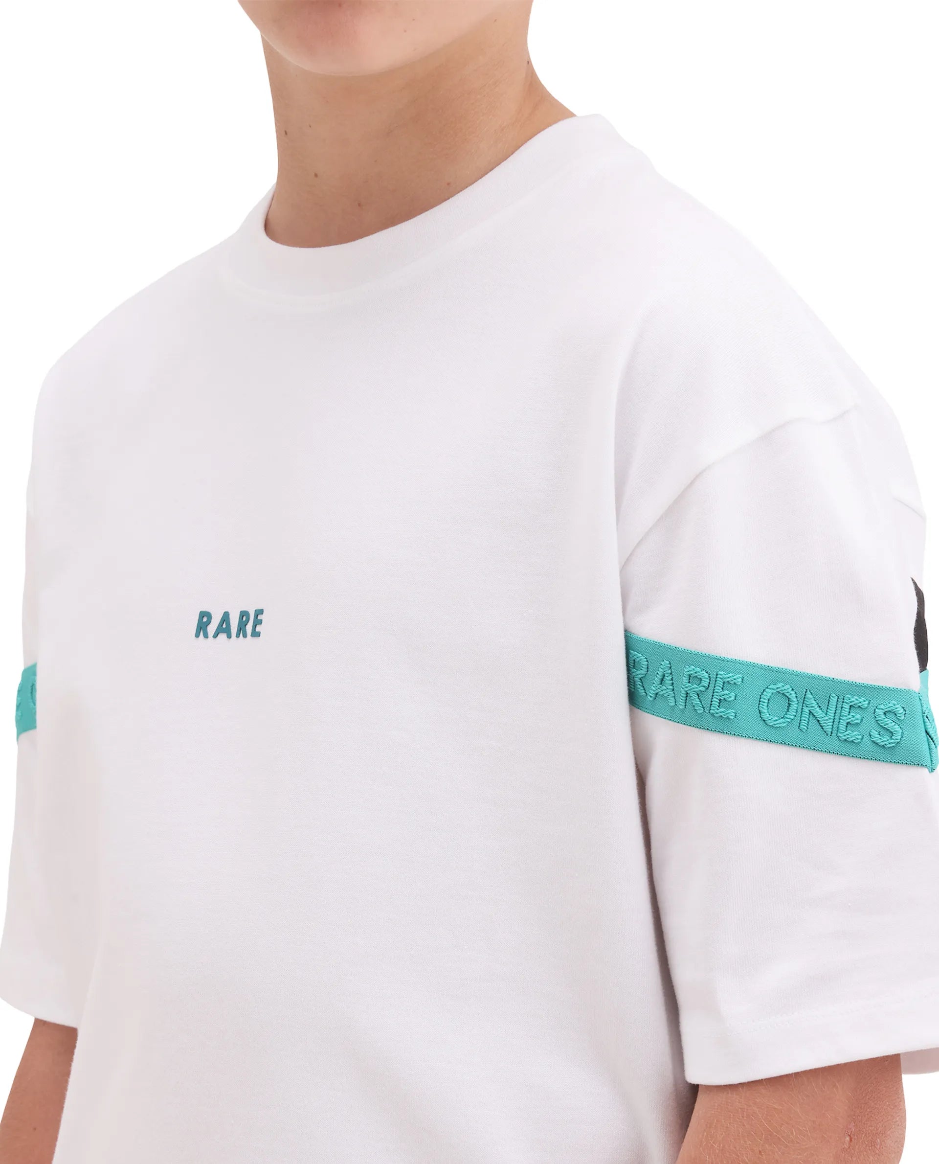 Rare Ones Kids Dream White Cotton Fabric Pull-On Closure Badge Applique Oversized Fit T-Shirt