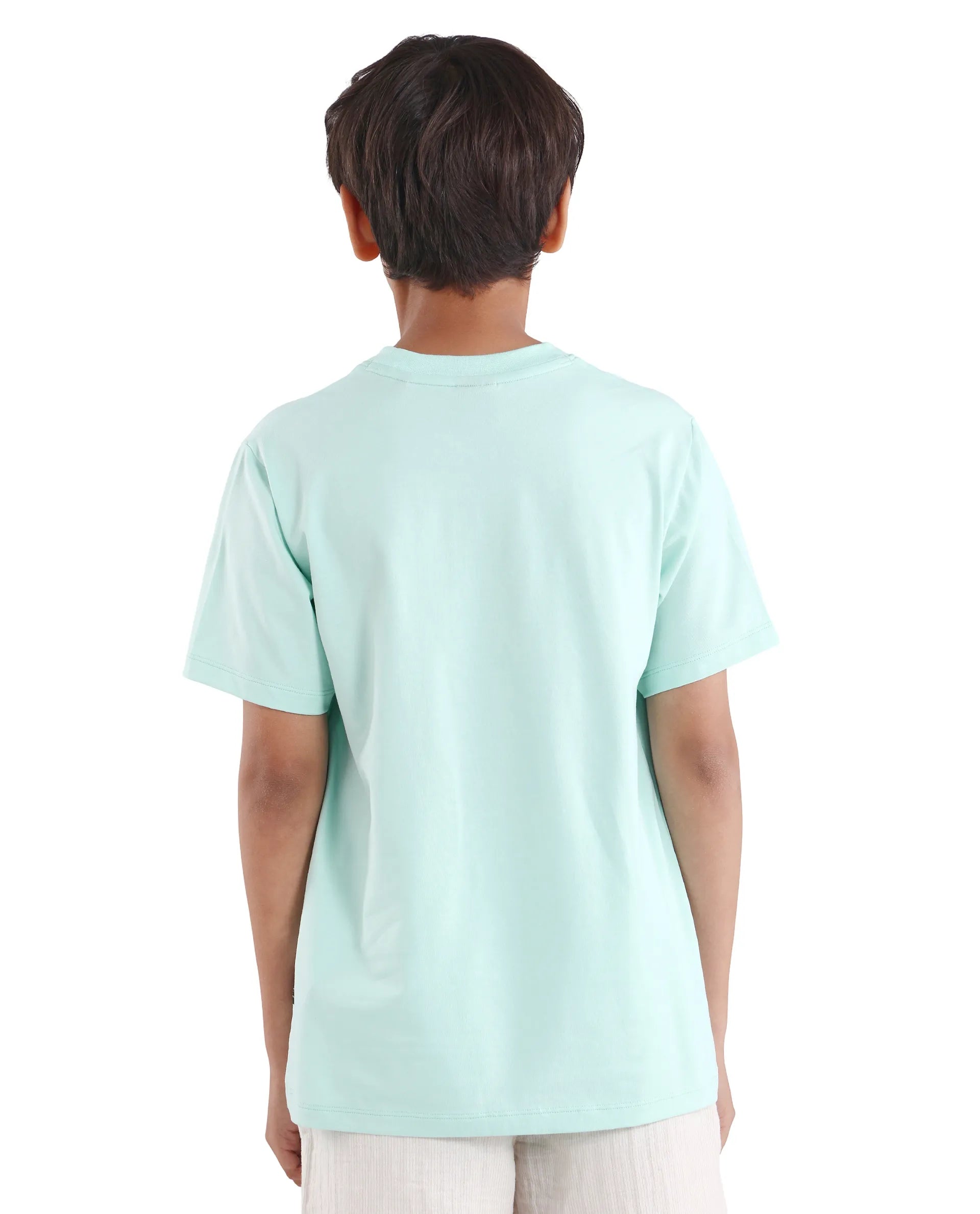 Rare Ones Kids Icy-K Pastel Blue Cotton Blend Pull-On Closure Hd Print Regular Fit T-Shirt