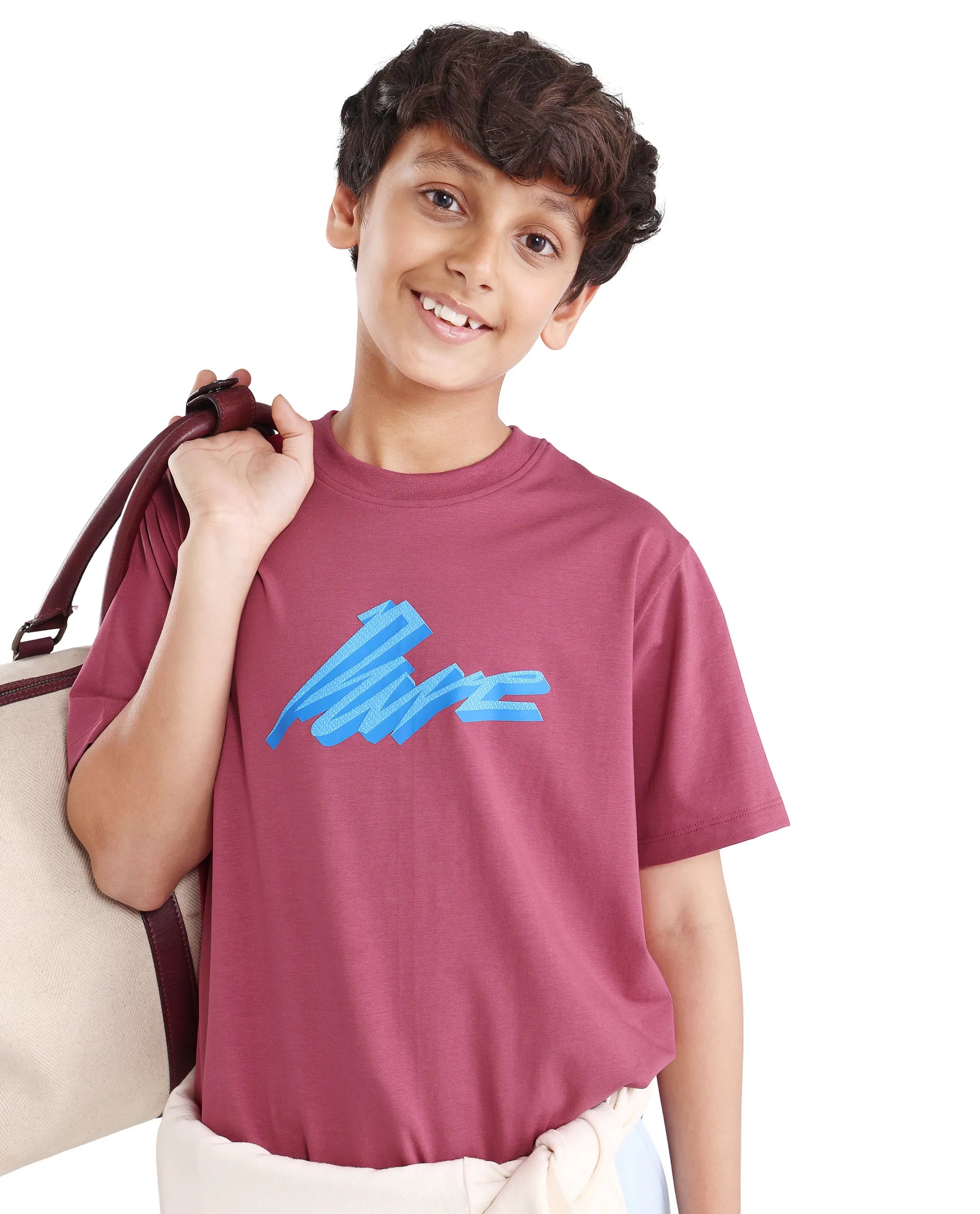 Rare Ones Kids Via-K Dark Pink Cotton Blend Pull-On Closure Regular Fit T-Shirt