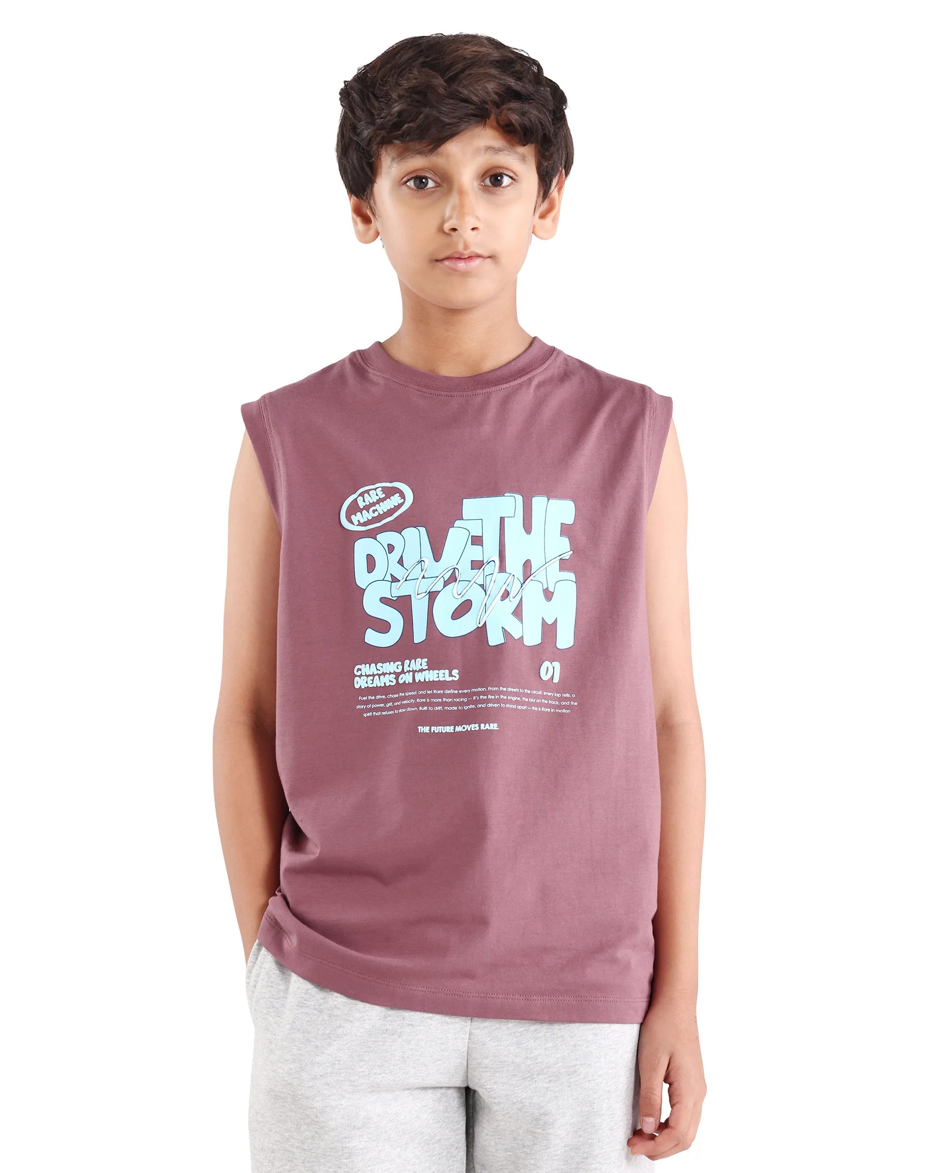 Rare Ones Kids Aloha Dusky Pink Cotton Blend Fabric Pull-On Closure Regular Fit T-Shirt