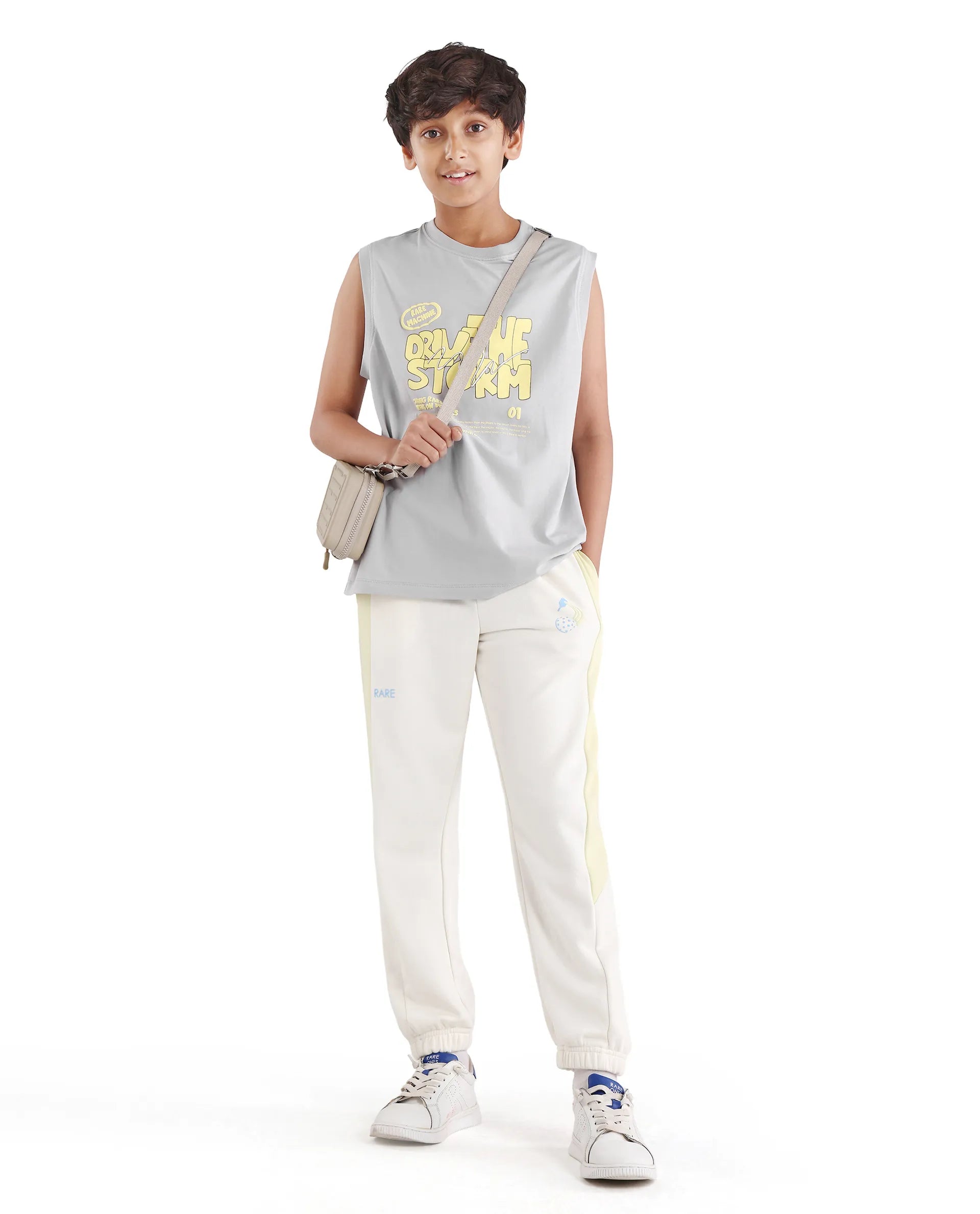 Rare Ones Kids Aloha Grey Cotton Blend Fabric Pull-On Closure Regular Fit T-Shirt