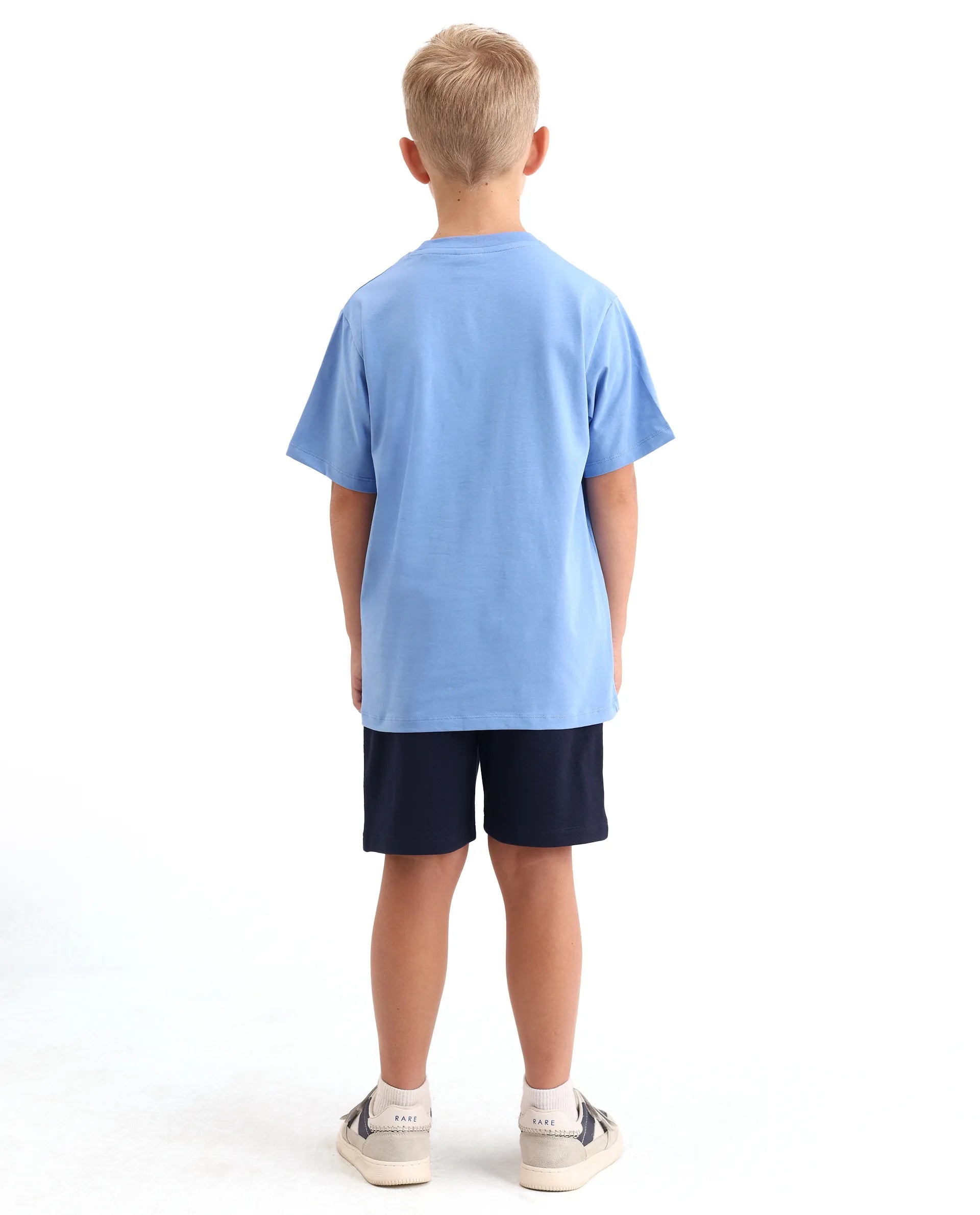 Rare Ones Kids Heros-B Navy Polyester Blend Fabric Button And Zipper Closure Hd Print Regular Fit Shorts