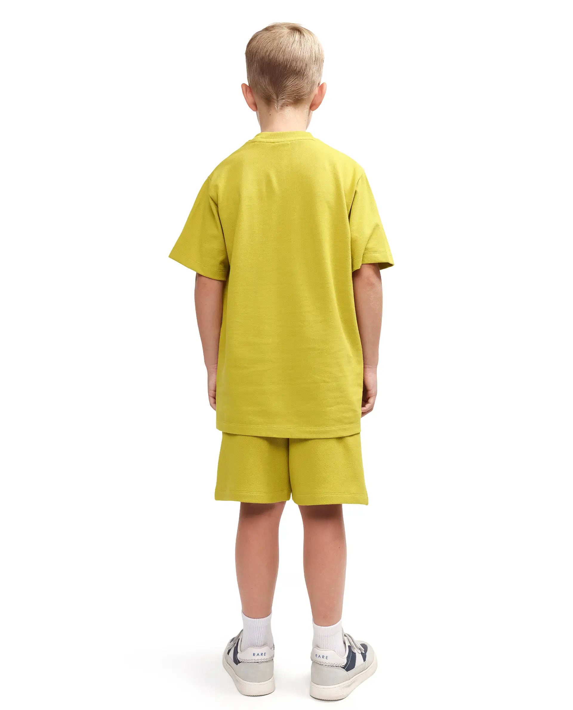 Rare Ones Kids Heros-B Fluorescent Yellow Polyester Blend Fabric Button And Zipper Closure Hd Print Regular Fit Shorts