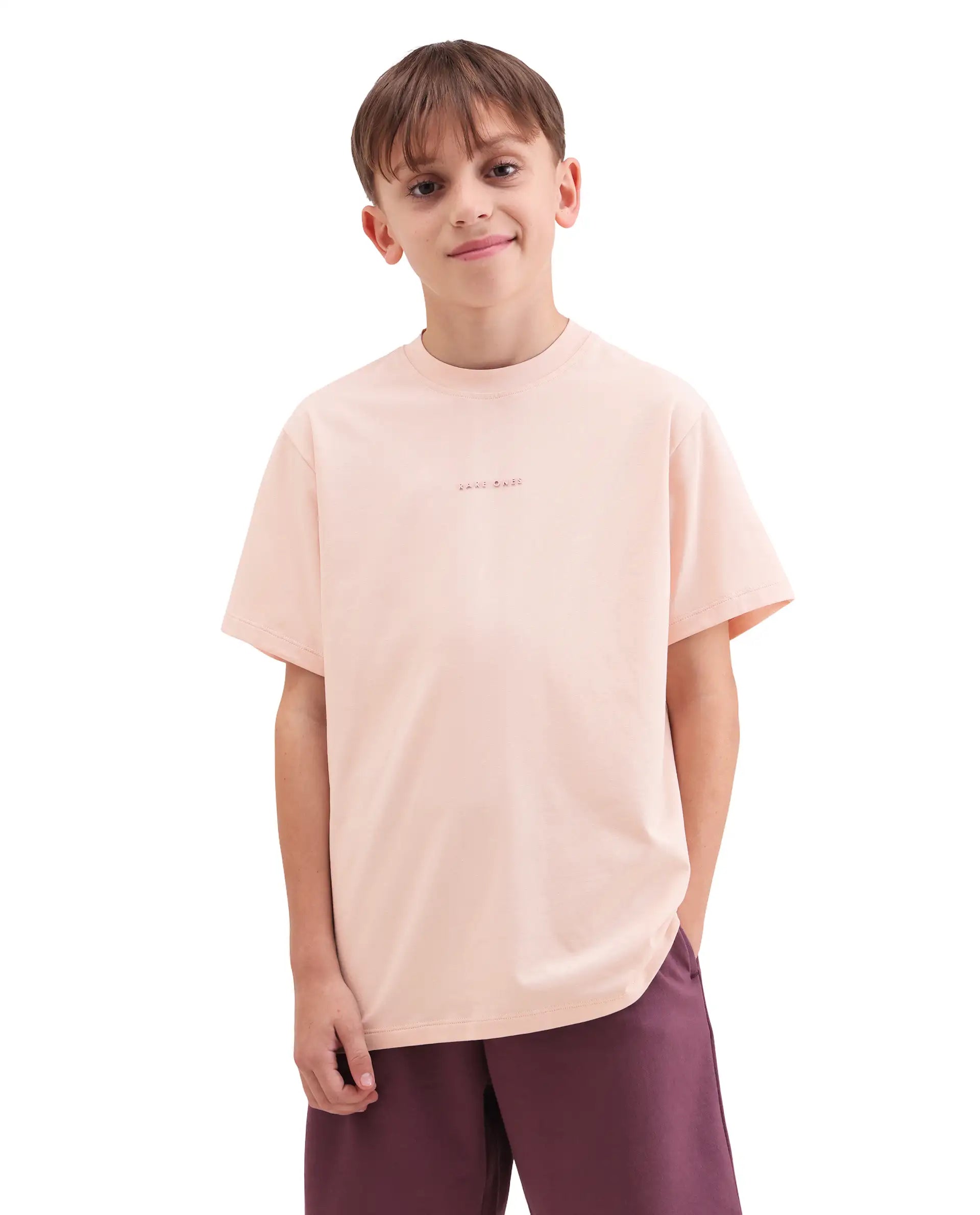 Rare Ones Kids Rob Light Orange Cotton Blend Fabric Pull-On Closure Regular Fit T-Shirt