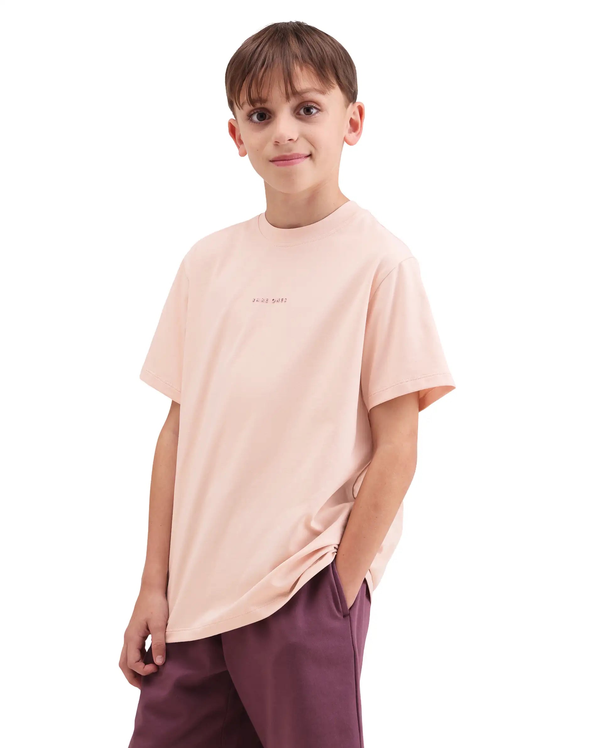 Rare Ones Kids Rob Light Orange Cotton Blend Fabric Pull-On Closure Regular Fit T-Shirt