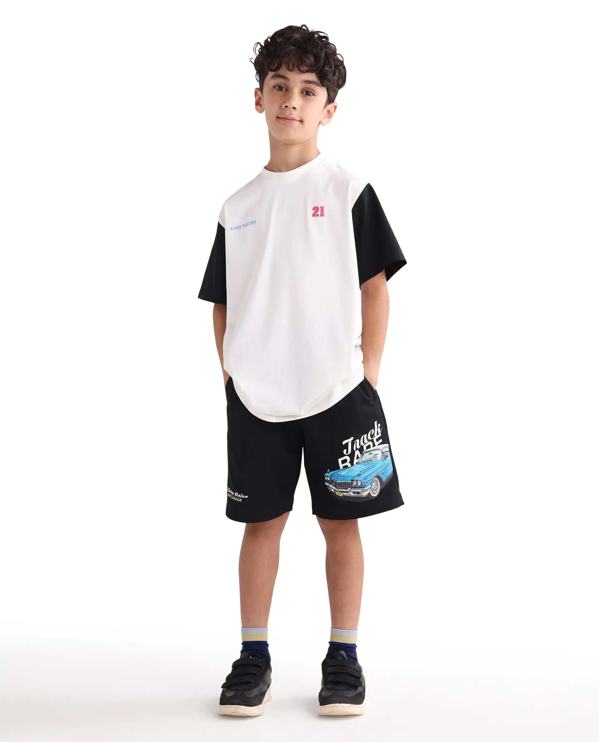 Rare Ones Kids Clerc Off White Cotton Blend Fabric Pull-On Closure Regular Fit T-Shirt
