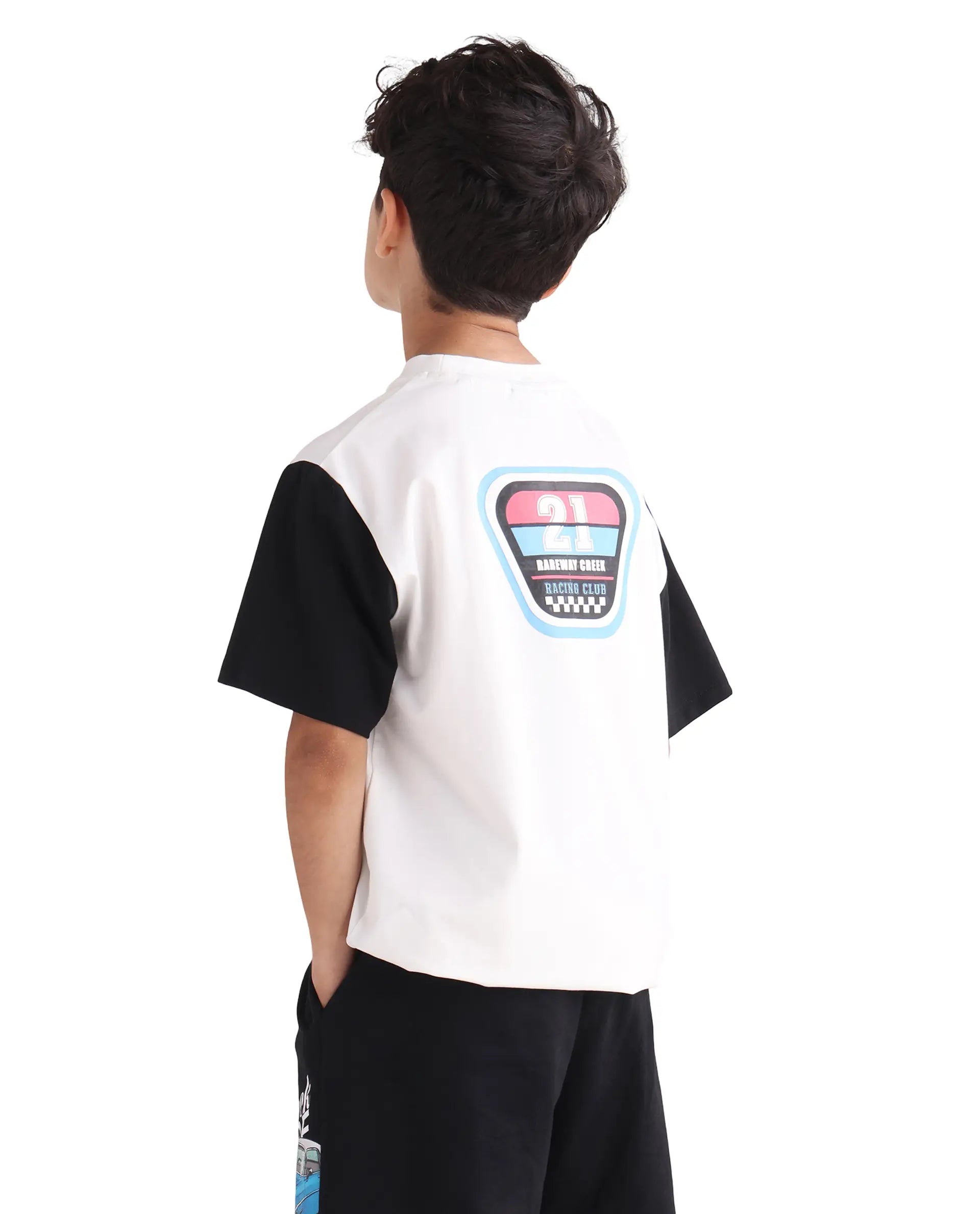 Rare Ones Kids Clerc Off White Cotton Blend Fabric Pull-On Closure Regular Fit T-Shirt