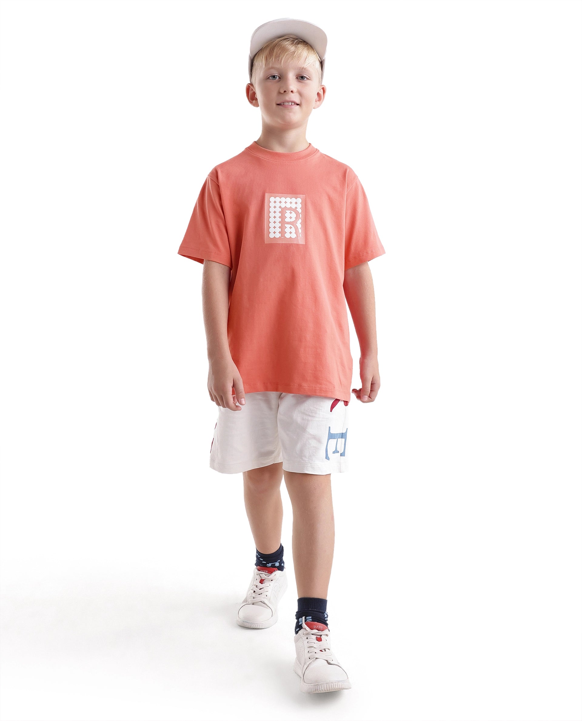 Rare Ones Kids Flan Dark Peach Cotton Blend Fabric Pull-On Closure Regular Fit T-Shirt