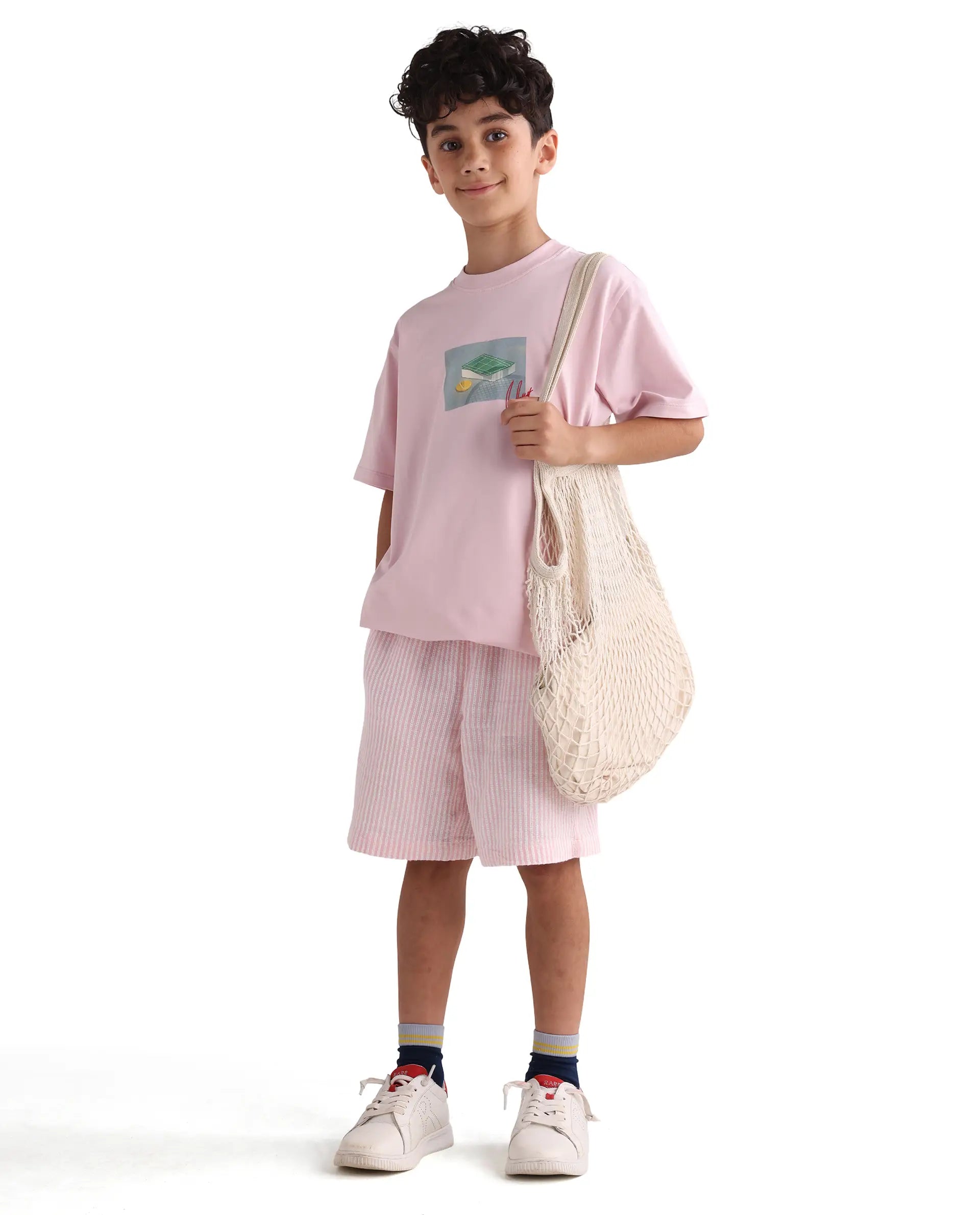 Rare Ones Kids Jacus Light Pink Cotton Blend Fabric Pull-On Closure Regular Fit T-Shirt