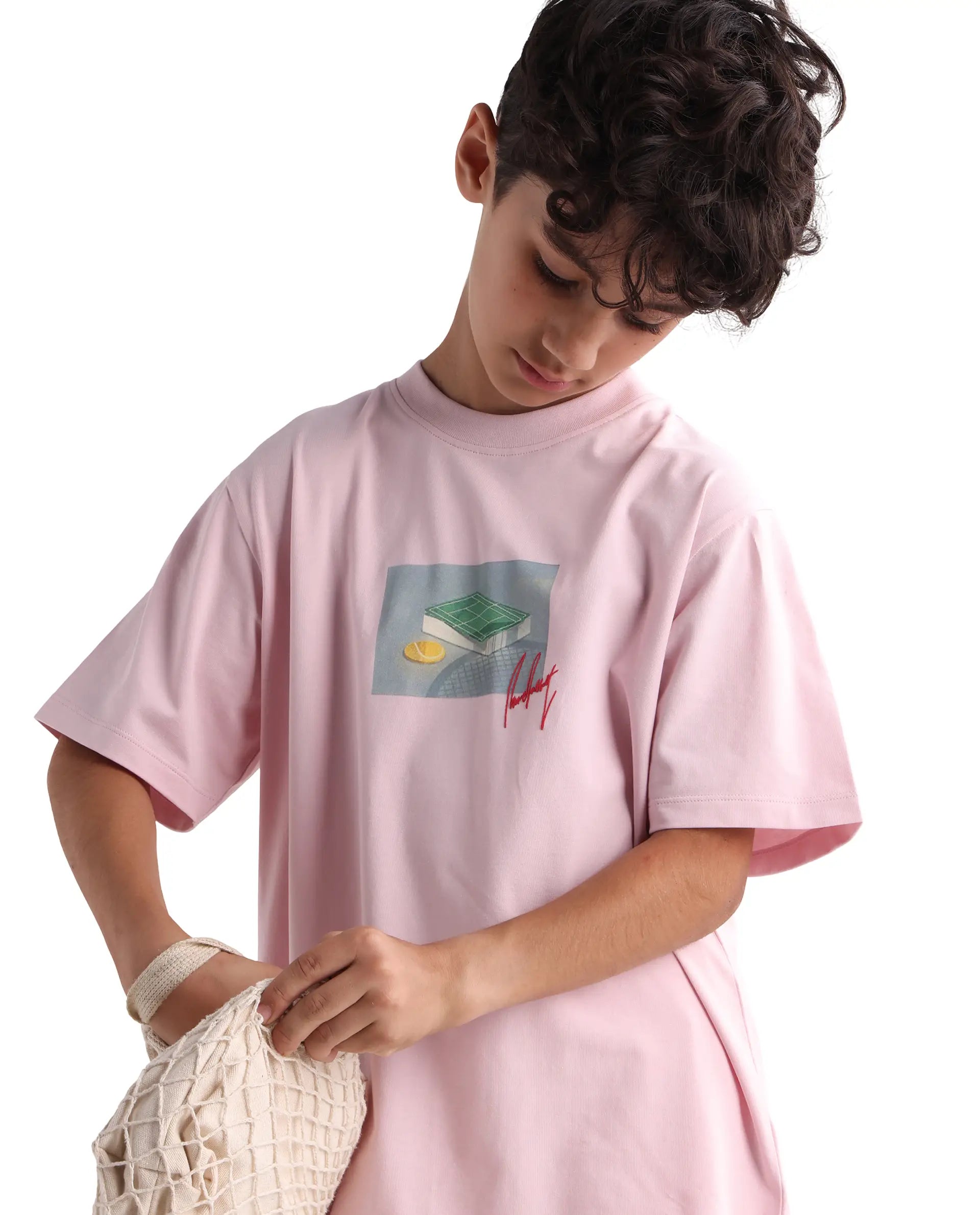 Rare Ones Kids Jacus Light Pink Cotton Blend Fabric Pull-On Closure Regular Fit T-Shirt