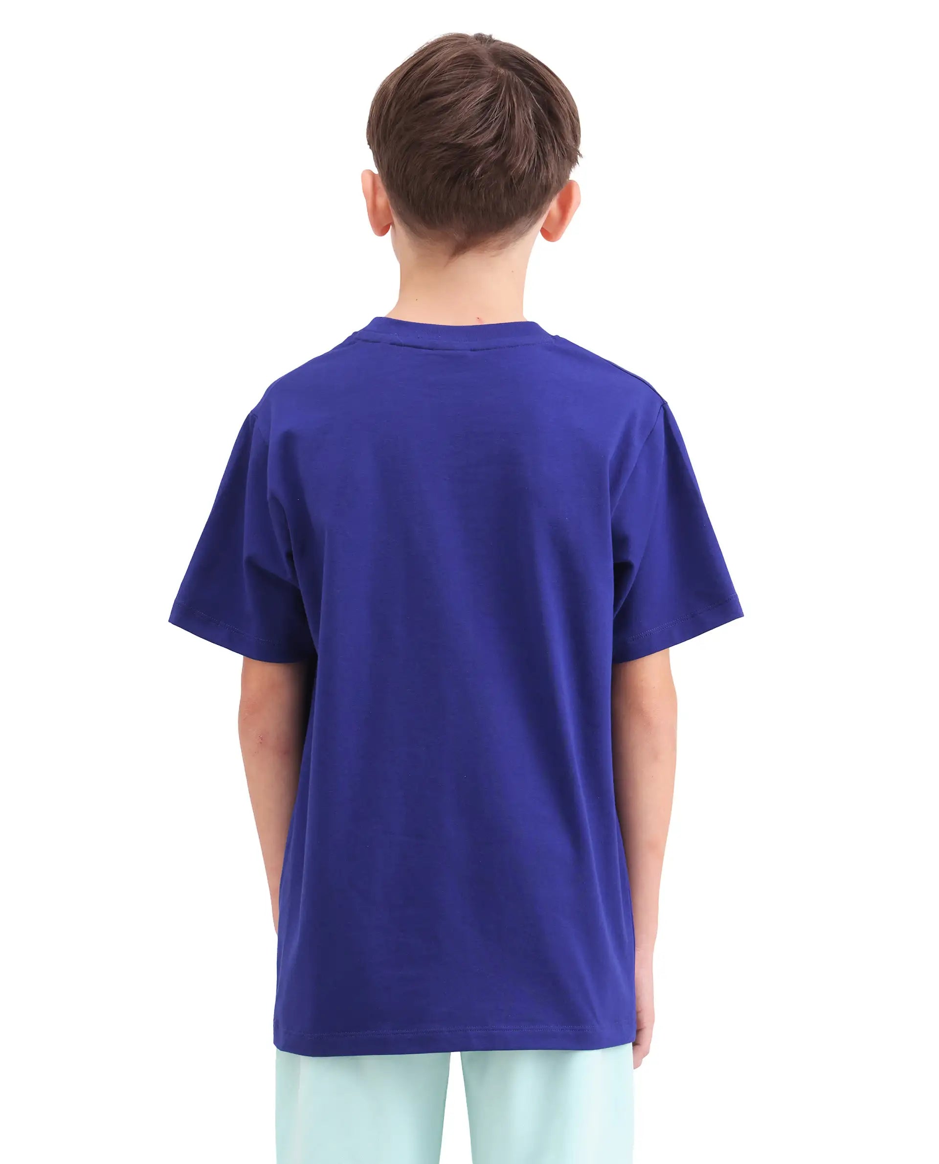 Rare Ones Kids Anton Dark Blue Cotton Blend Fabric Pull-On Closure Graphic Print Regular Fit T-Shirt