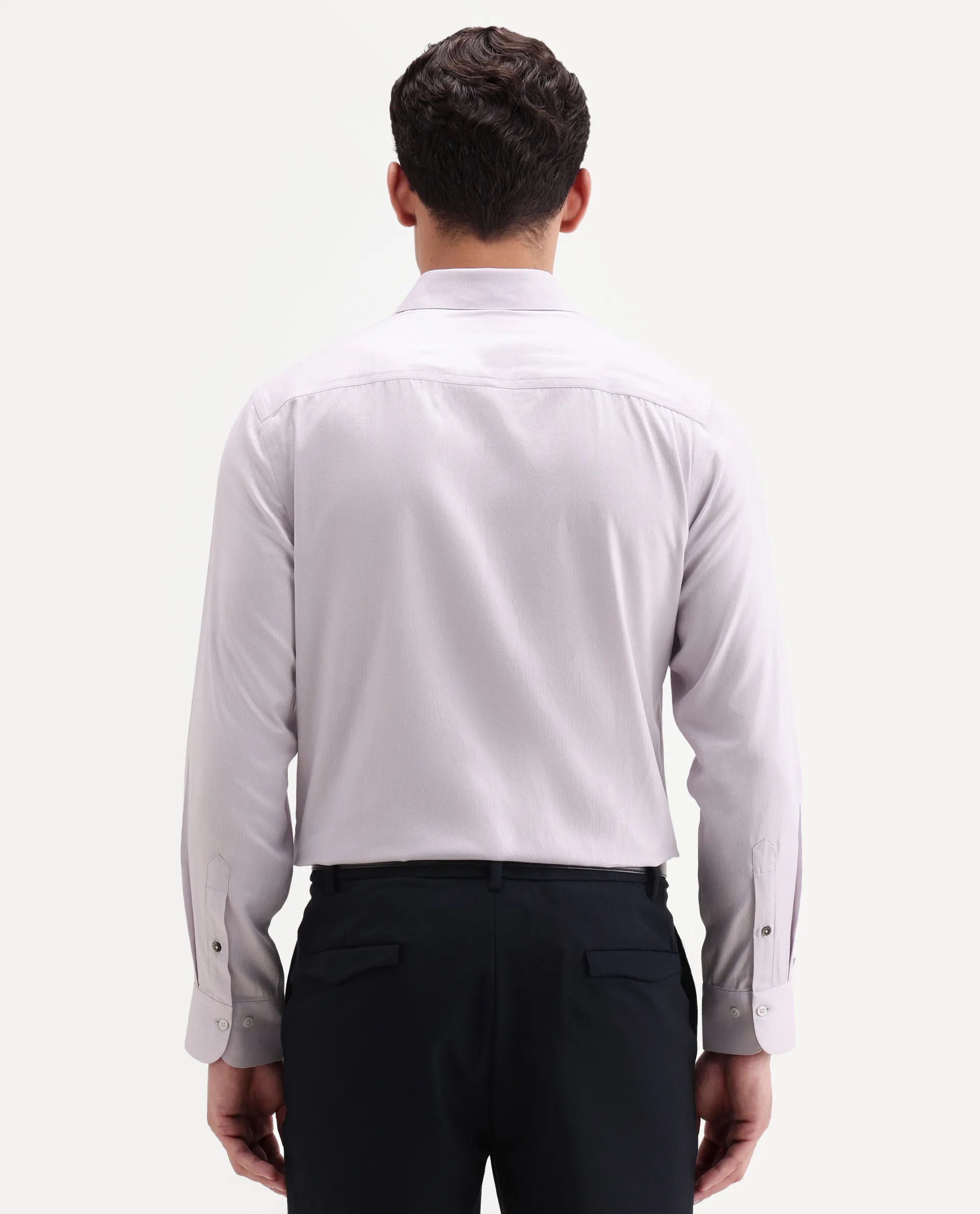 Rare Rabbit Men's Giro Light Purple Cotton Full Sleeve Spread Collar Regular Fit Plain Shirt