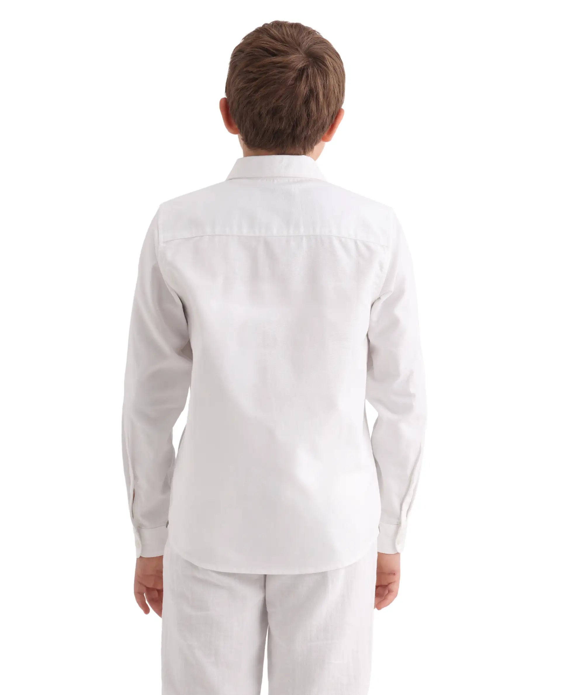 Rare Ones Kids Jacos-26 White Cotton Fabric Button Closure Regular Fit Shirt