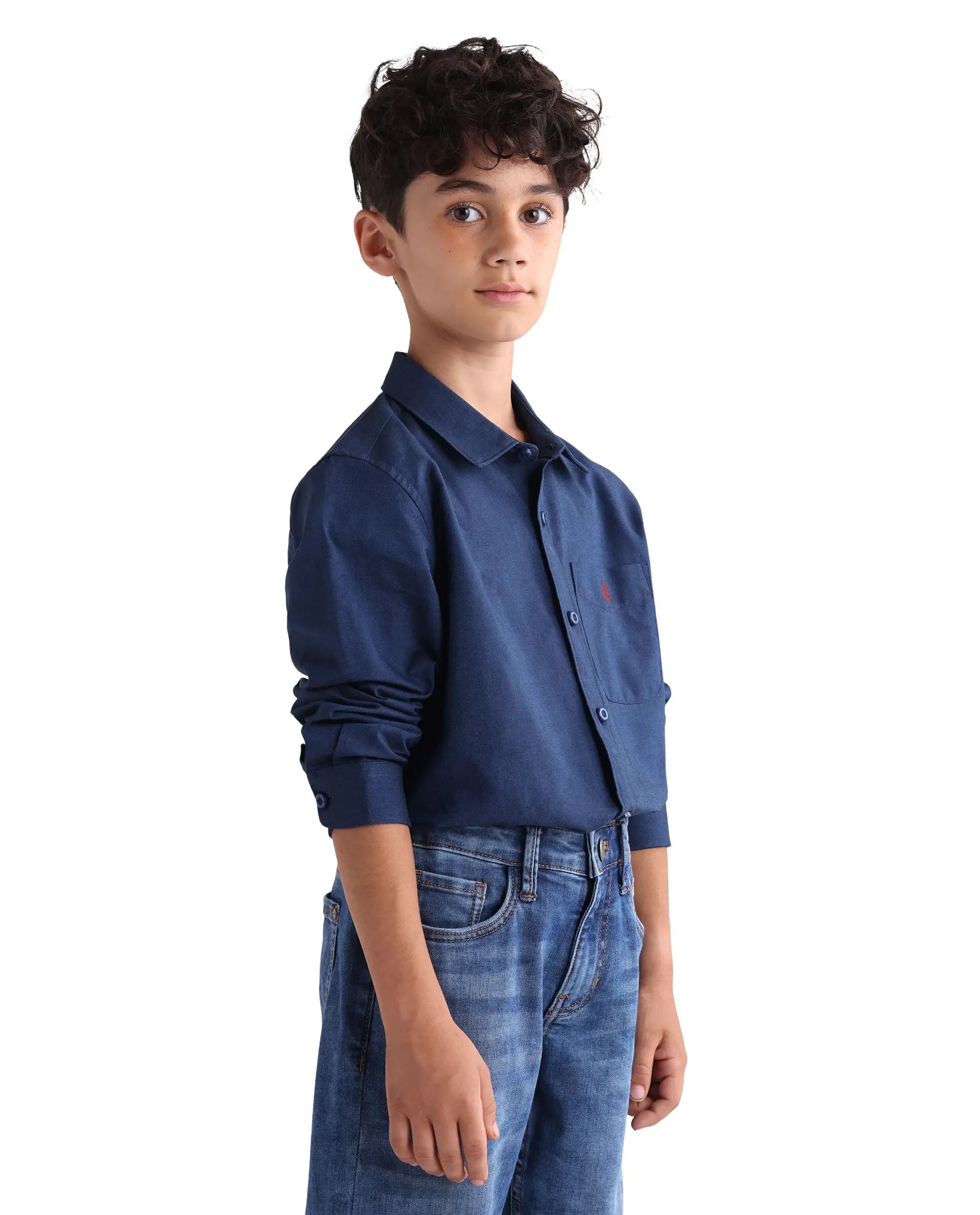 Rare Ones Kids Jacos-26 Blue Cotton Button Closure Regular Fit Shirt