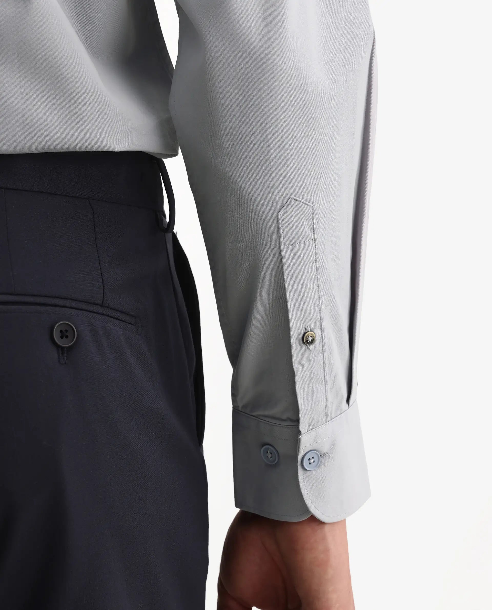 Rare Rabbit Men's Eder Light Blue Cotton Fabric Full Sleeve Collared Regular Fit Plain Shirt