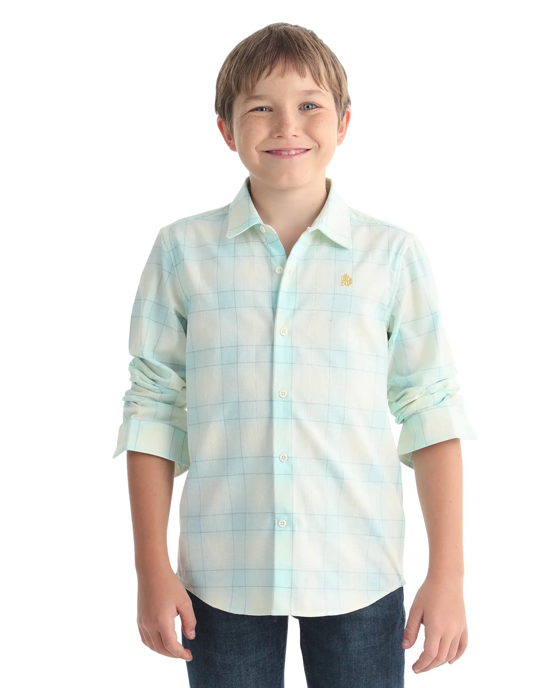 Rare Ones Kids Bryd Light Yellow Cotton Fabric Button Closure Regular Fit Shirt