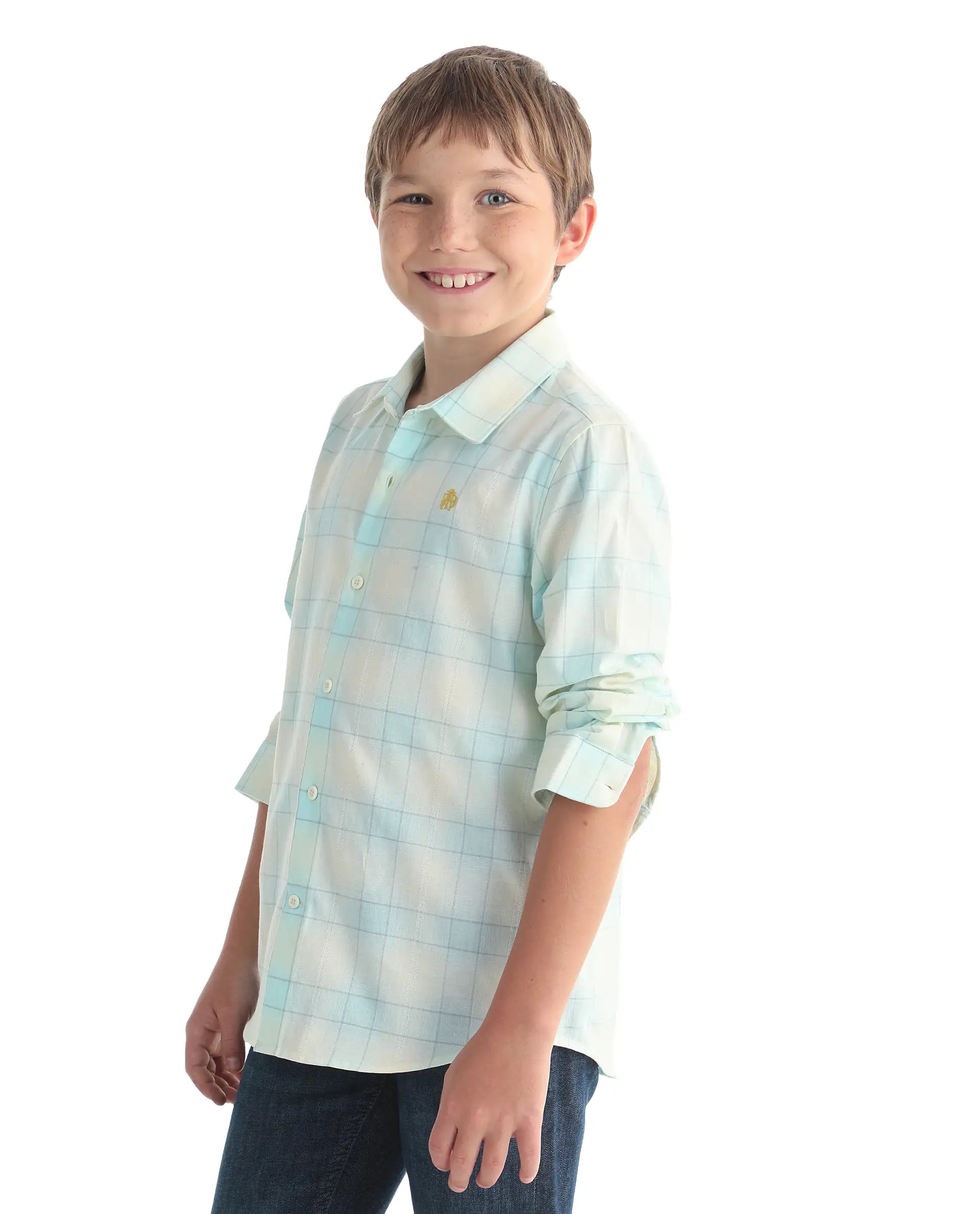 Rare Ones Kids Bryd Light Yellow Cotton Fabric Button Closure Regular Fit Shirt