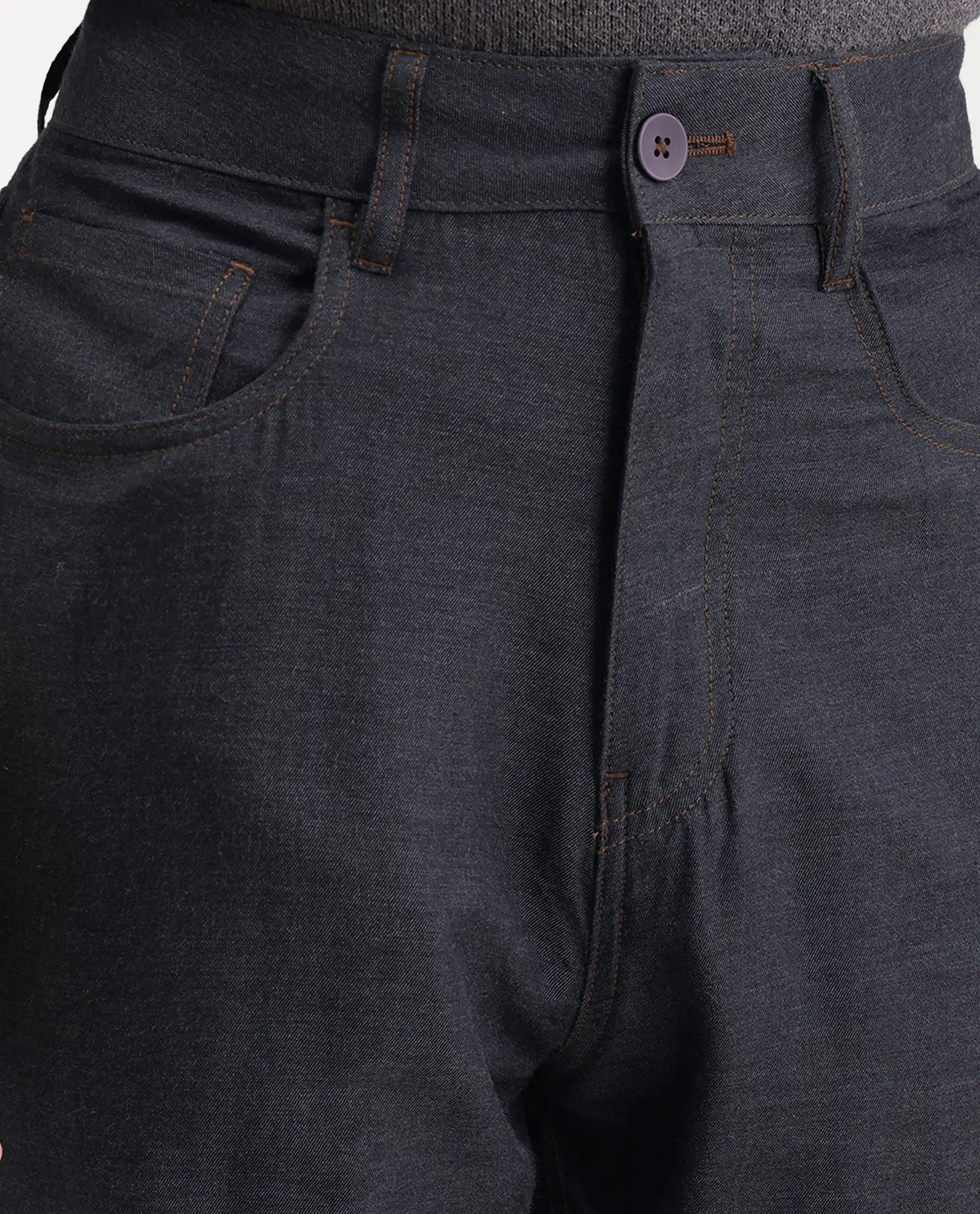 Rare Rabbit Men's Widow-B Black Cotton Blend Fabric Regular Fit Plain Trouser