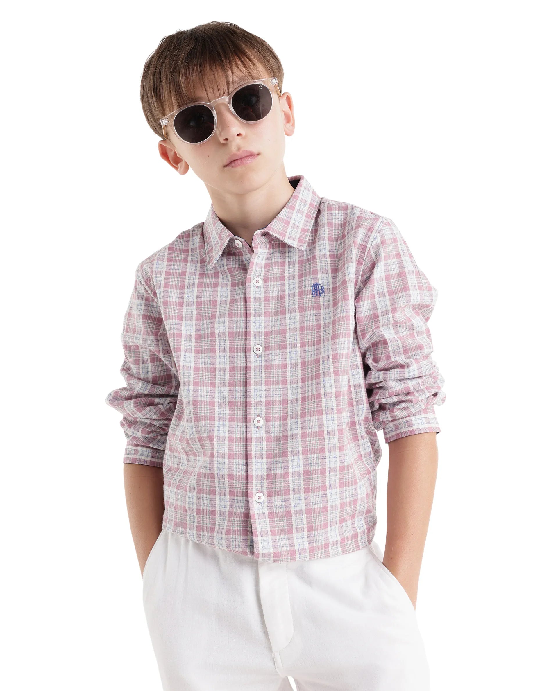 Rare Ones Kids Venzor Dark Maroon Cotton Fabric Button Closure Regular Fit Shirt