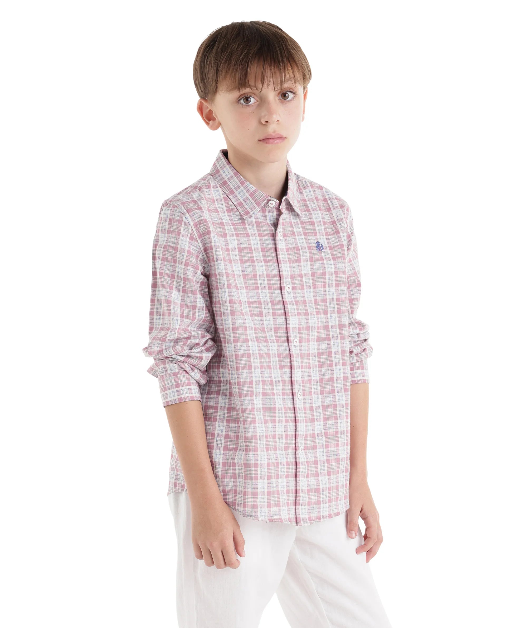 Rare Ones Kids Venzor Dark Maroon Cotton Fabric Button Closure Regular Fit Shirt